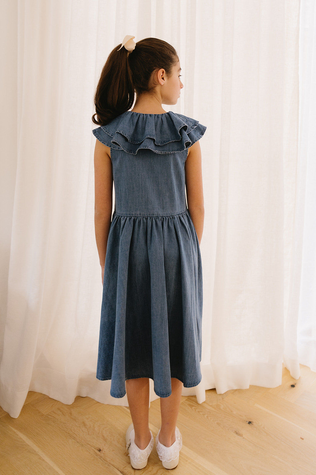 Chambray Floaty Collar Dress
