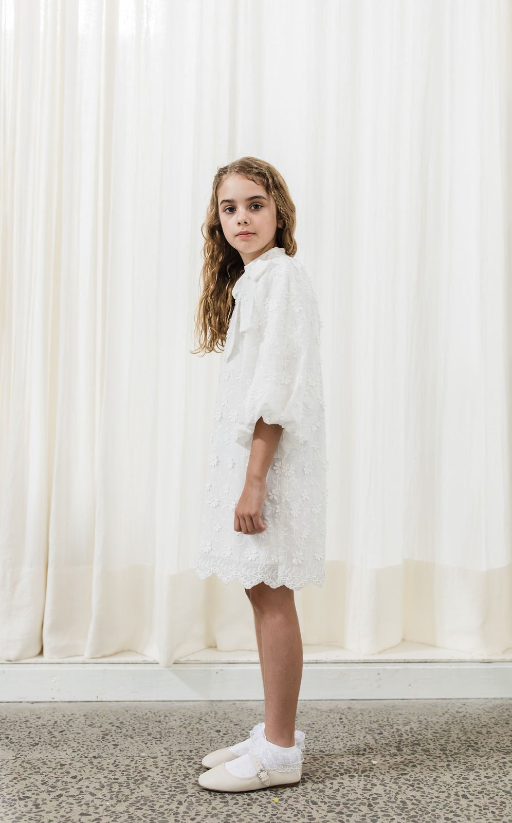 Applique Bow Neck Dress