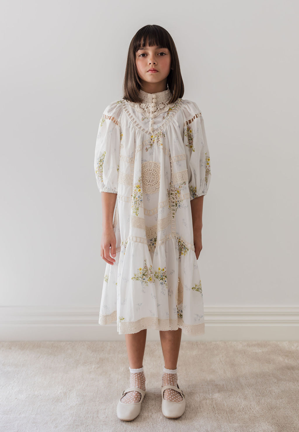 Doily Applique Voile Dress