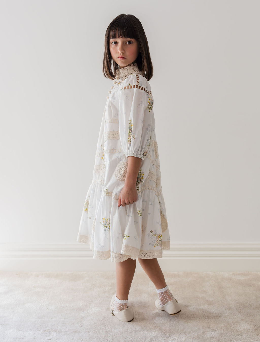 Doily Applique Voile Dress