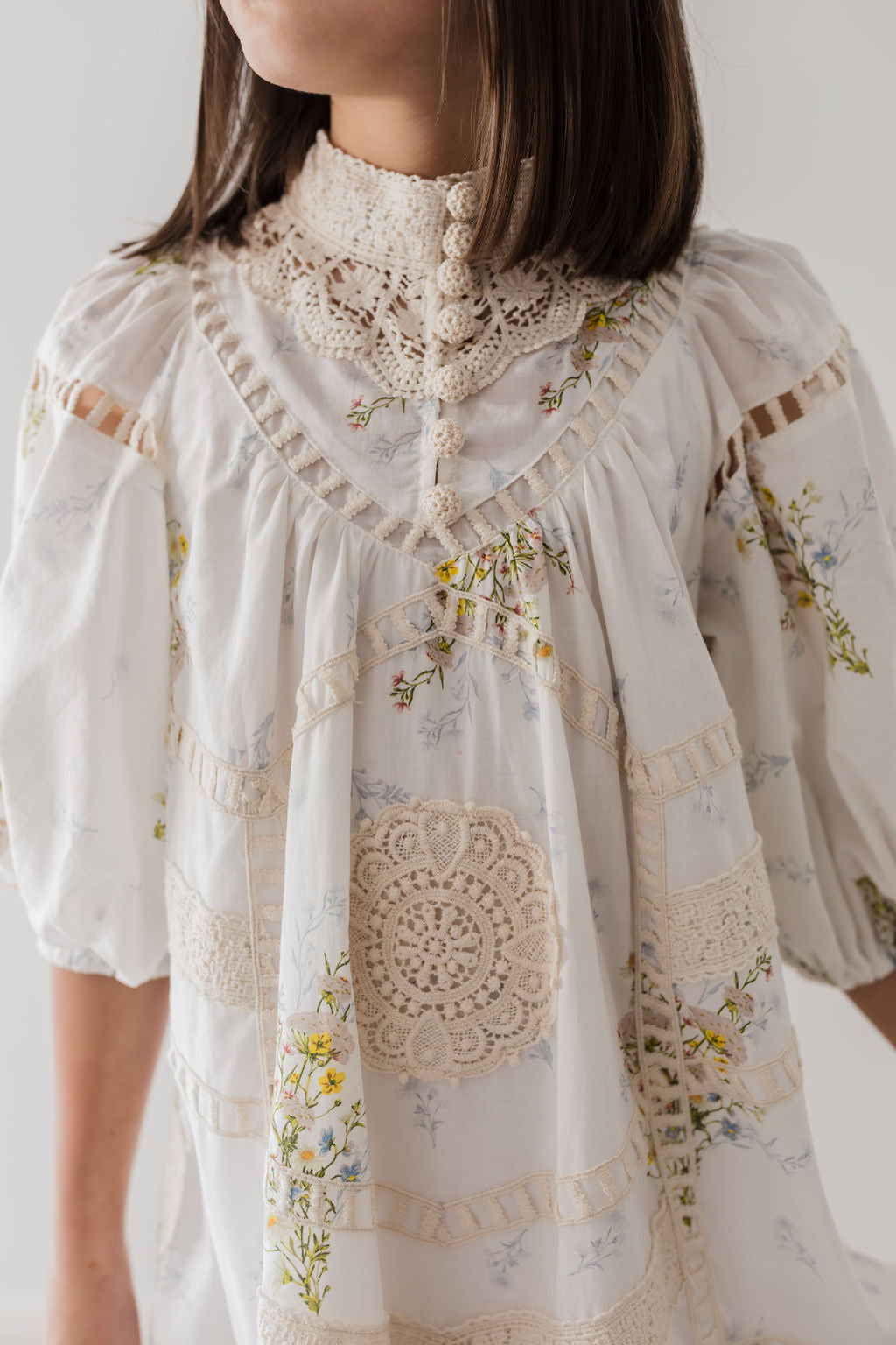 Doily Applique Voile Dress