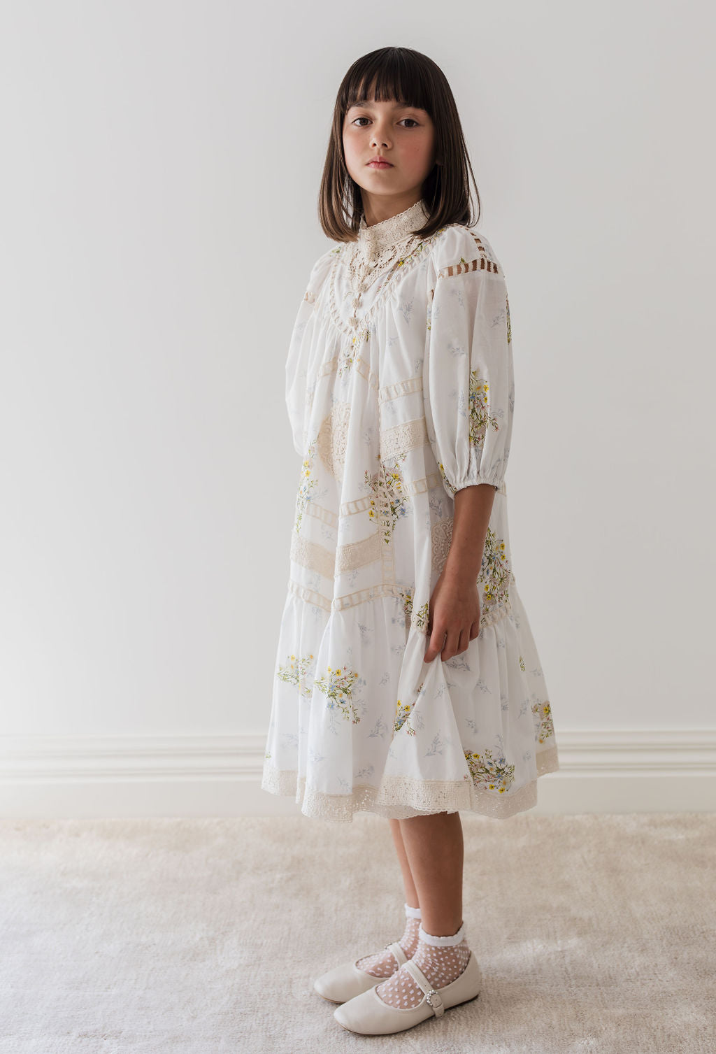 Doily Applique Voile Dress