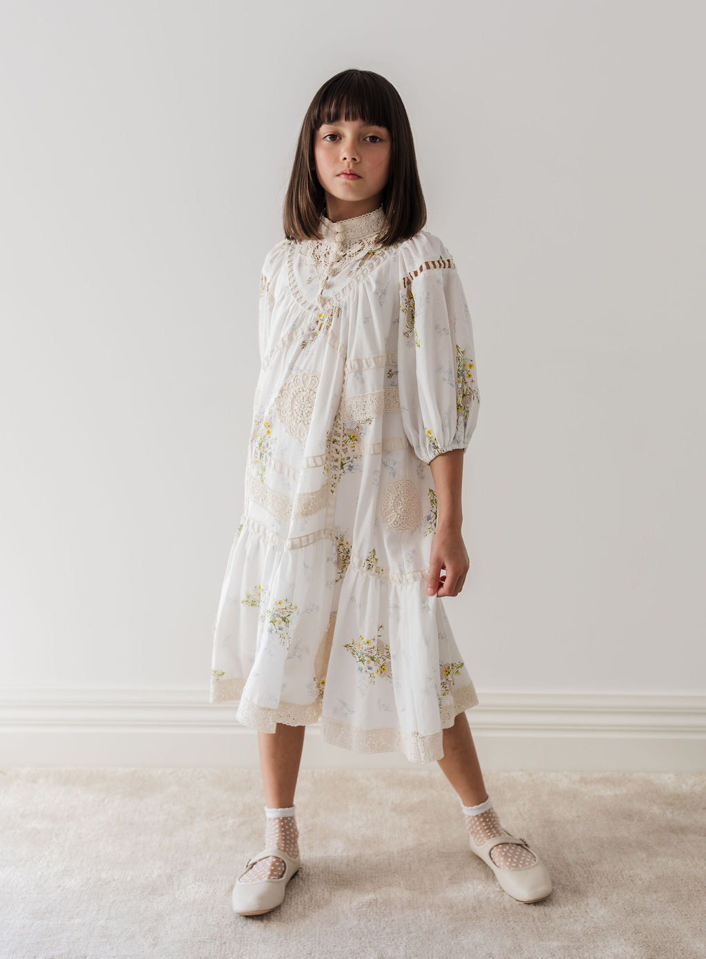 Doily Applique Voile Dress