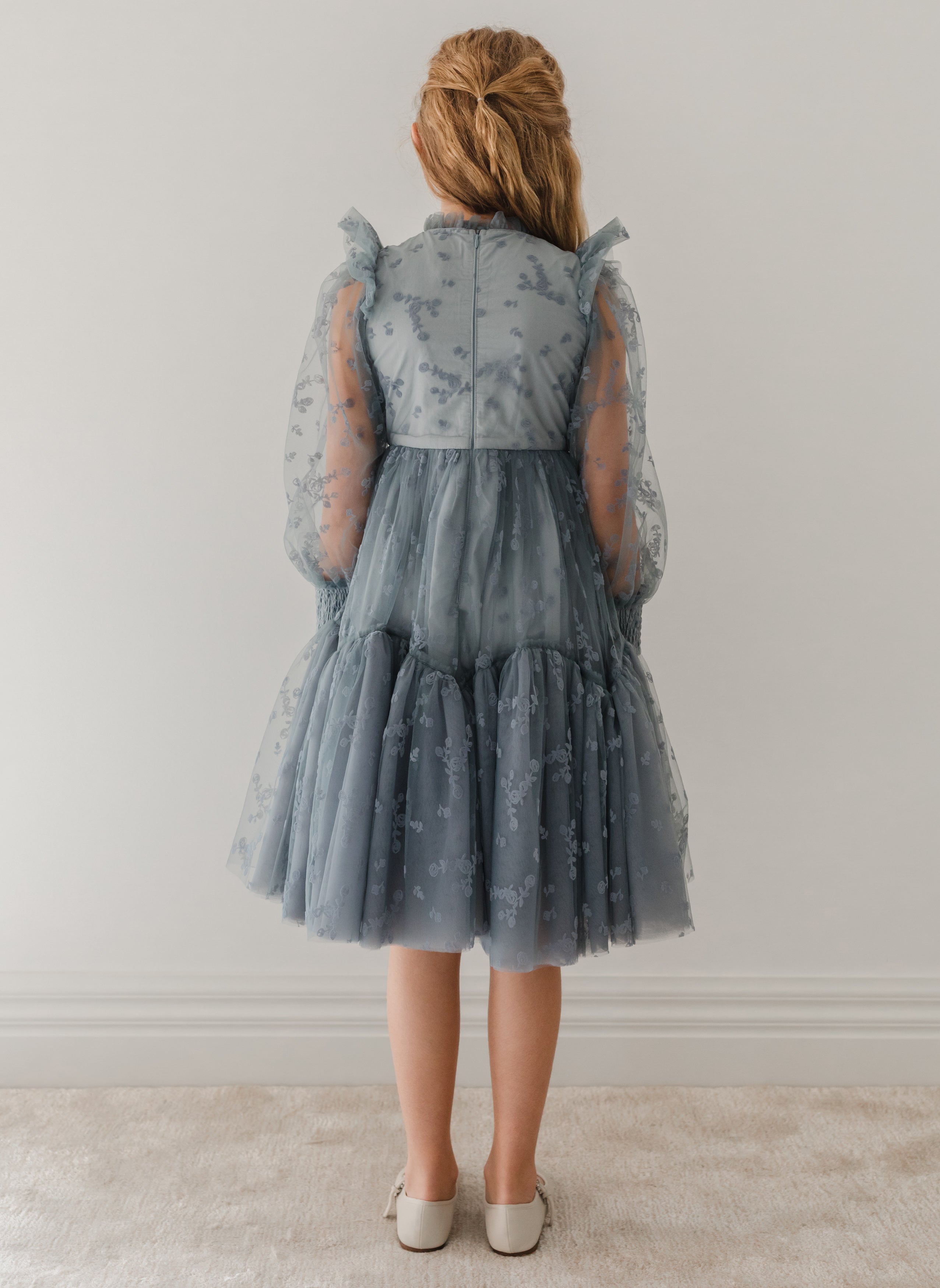 Flocked Velvet Tulle Dress