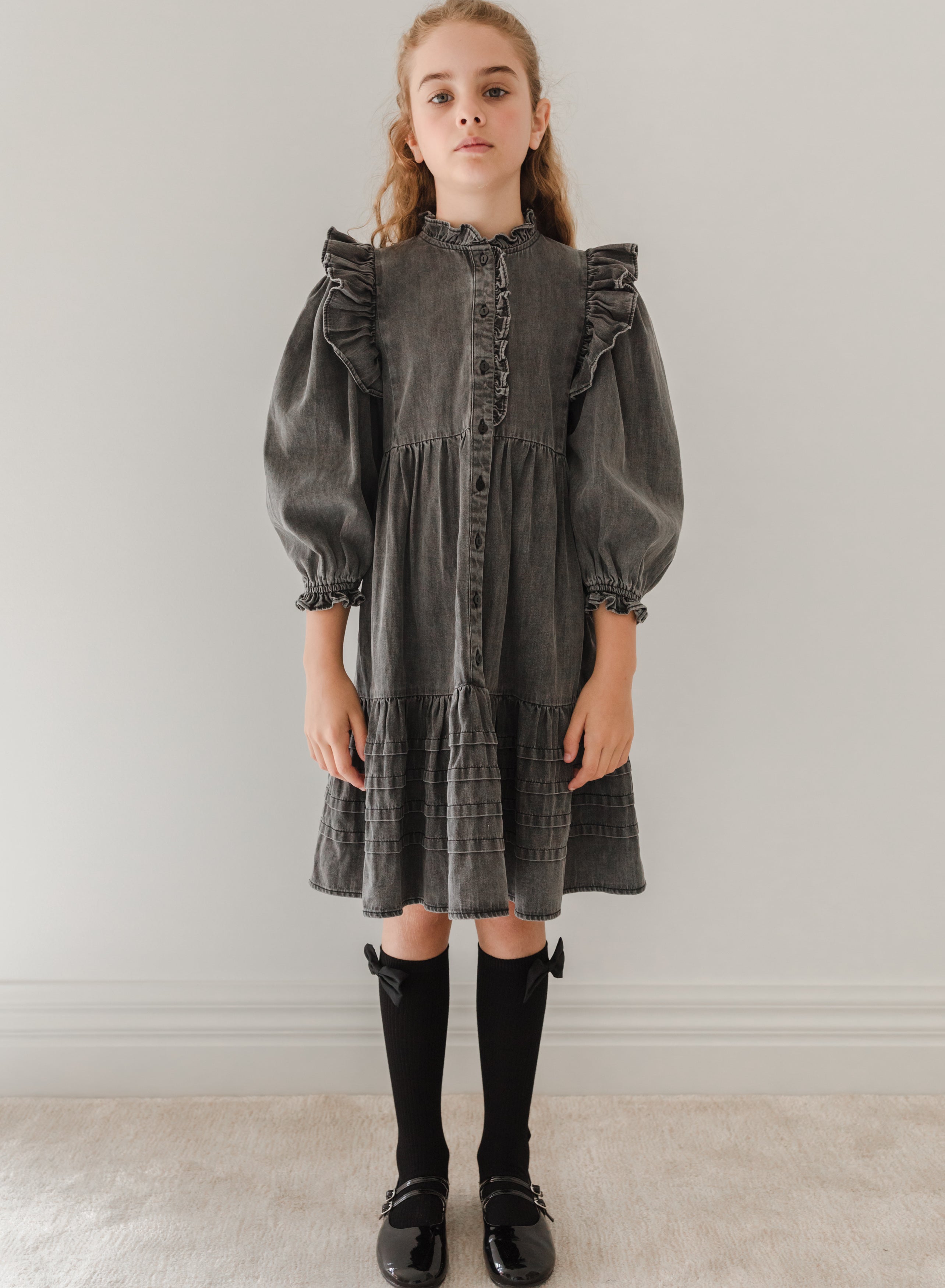 Chambray Pintuck Dress