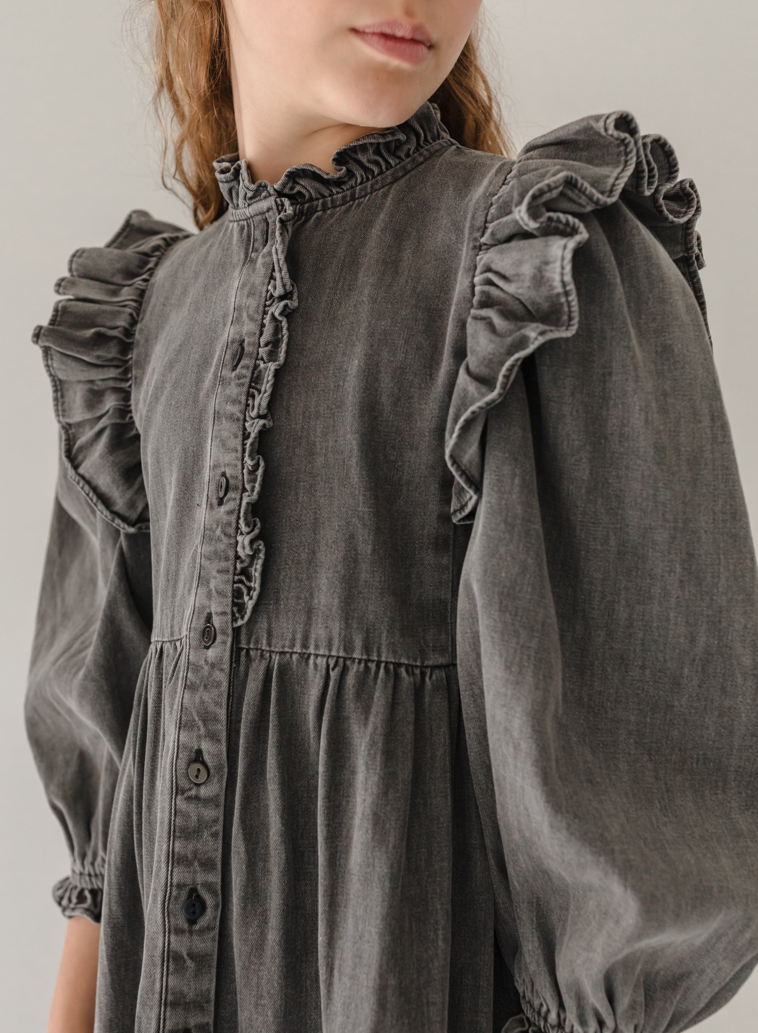 Chambray Pintuck Dress