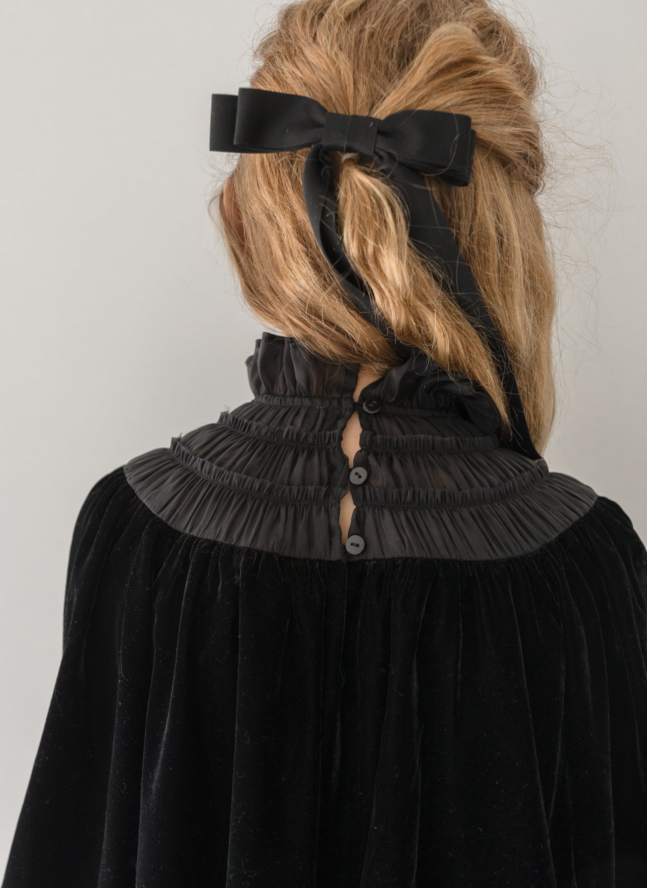 Velvet Shirred Organza Dress