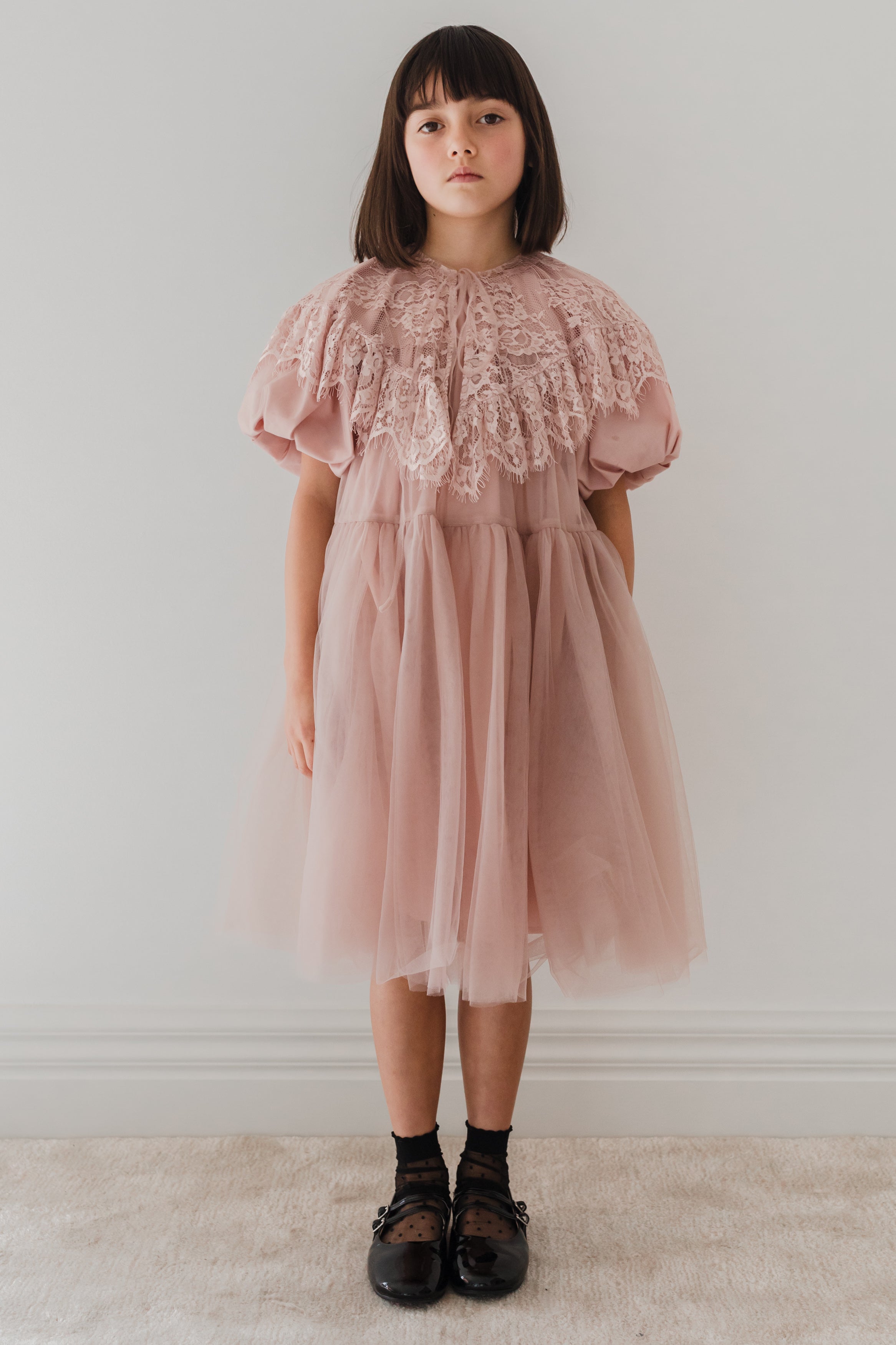 Lace Collar Tulle Babydoll Dress