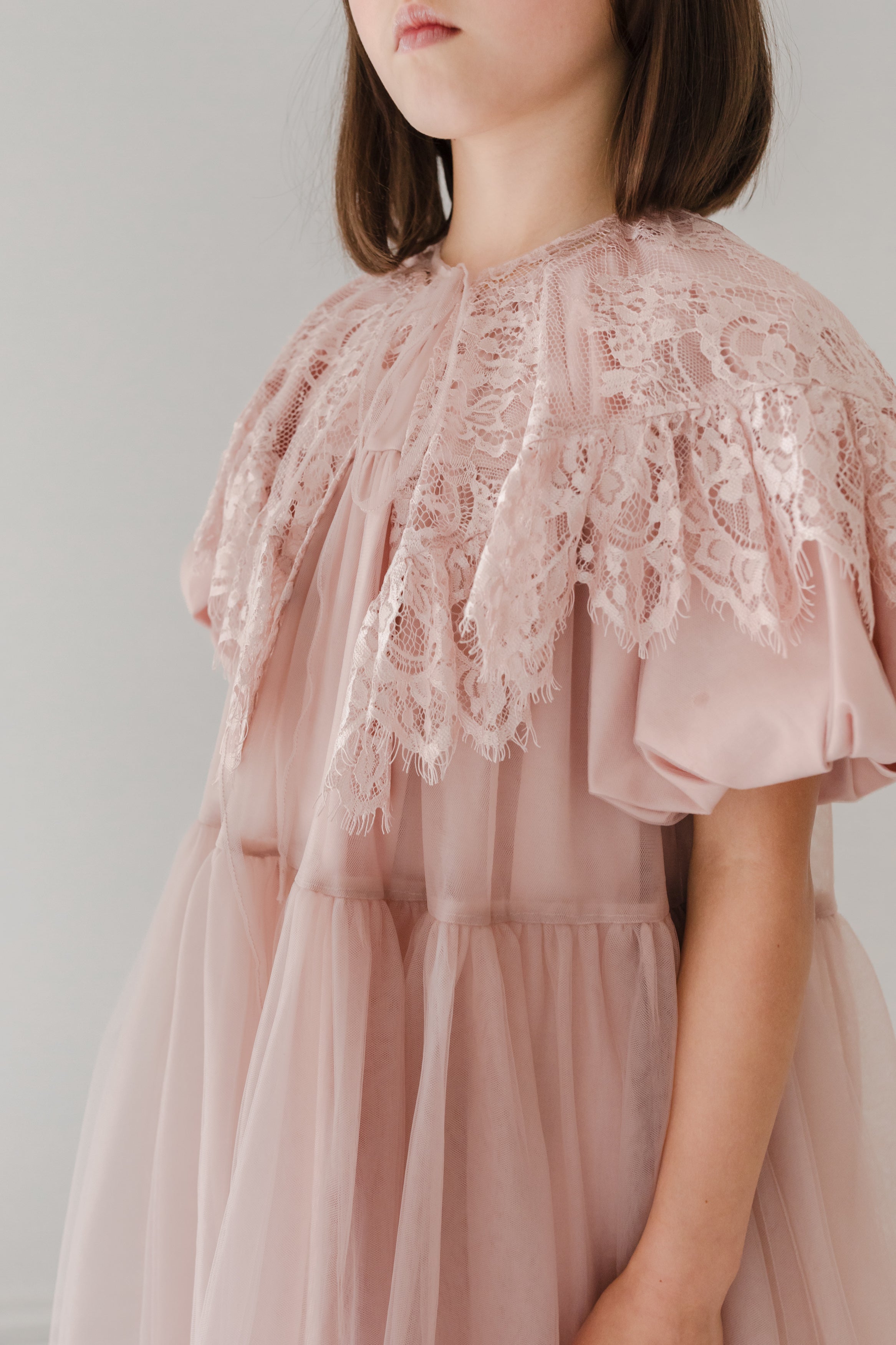 Lace Collar Tulle Babydoll Dress