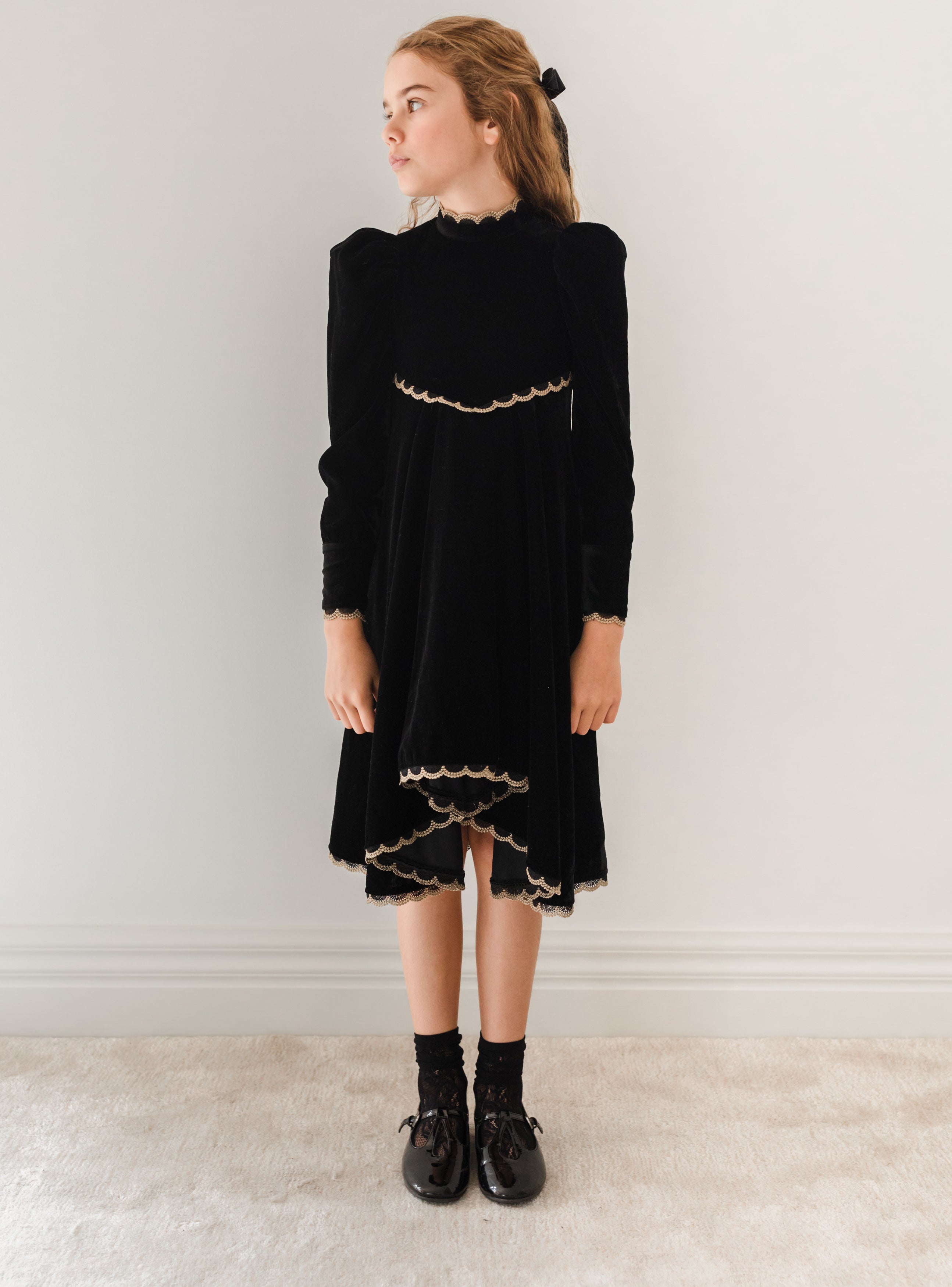 Metallic Lace Velvet Dress