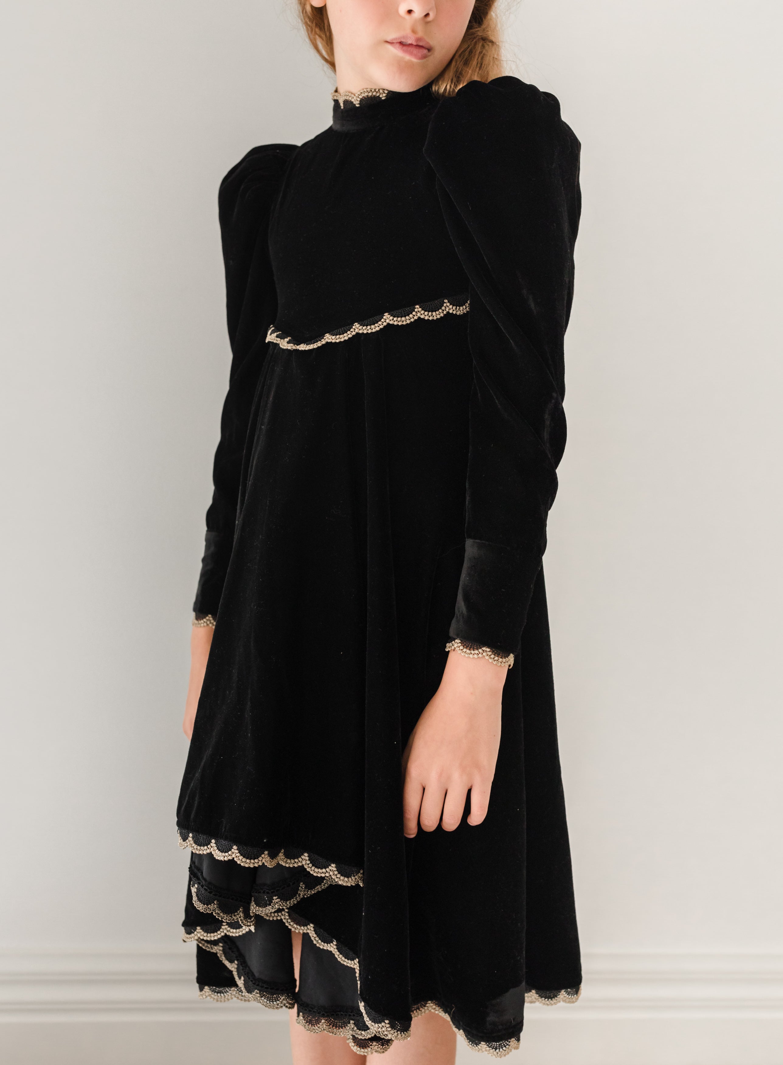 Metallic Lace Velvet Dress