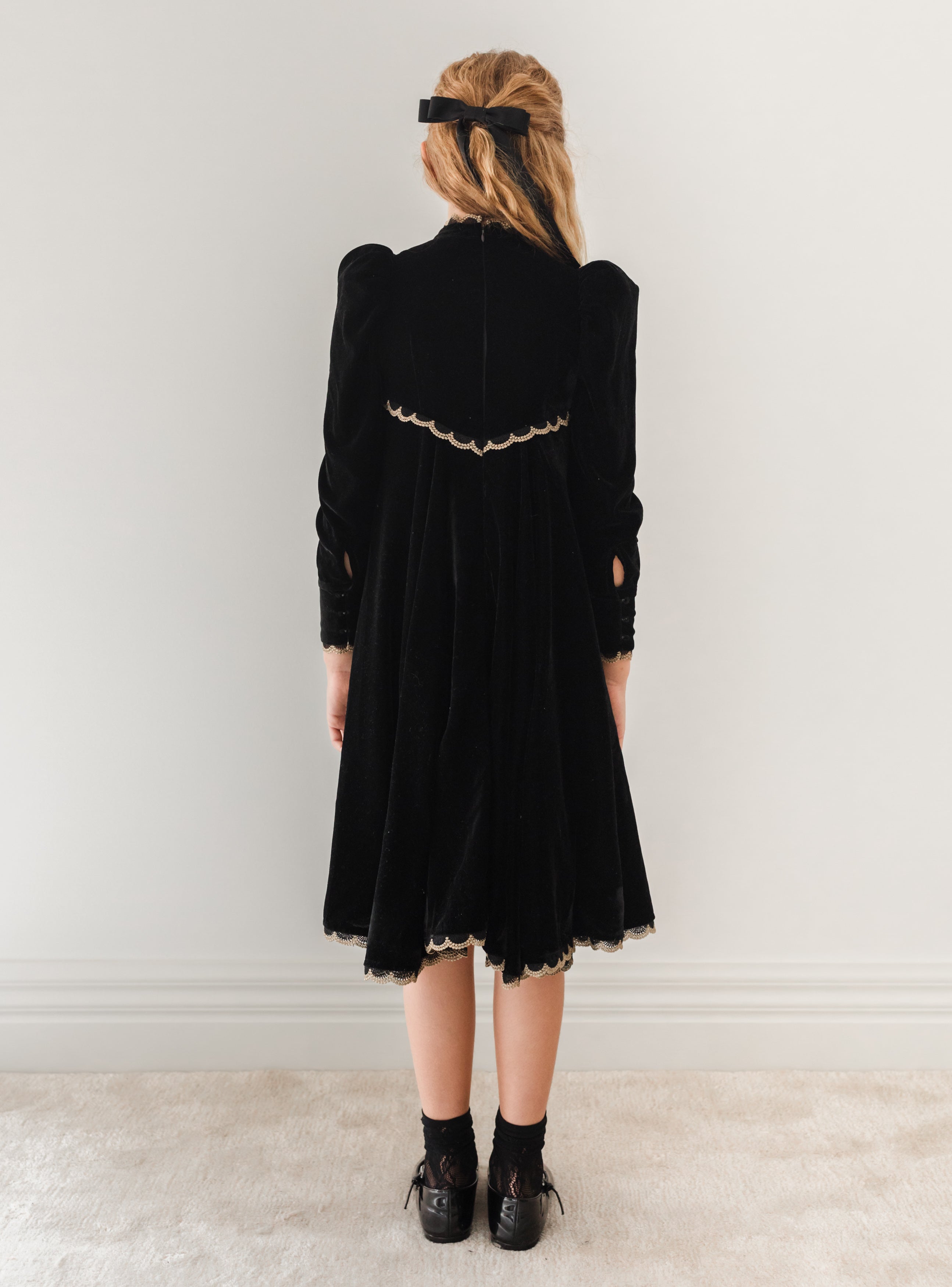 Metallic Lace Velvet Dress