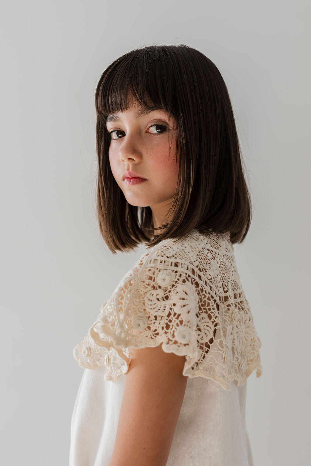 Crochet Cape Linen Dress