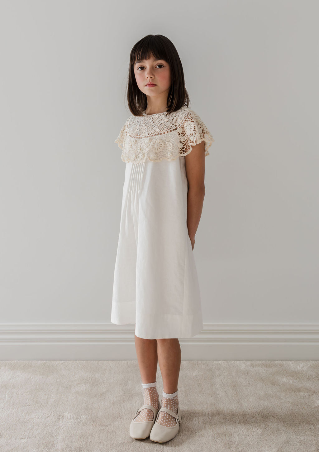 Crochet Cape Linen Dress