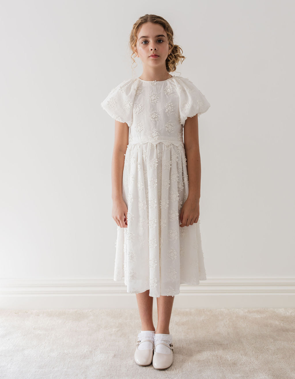 Tie Back Embroidered Dress