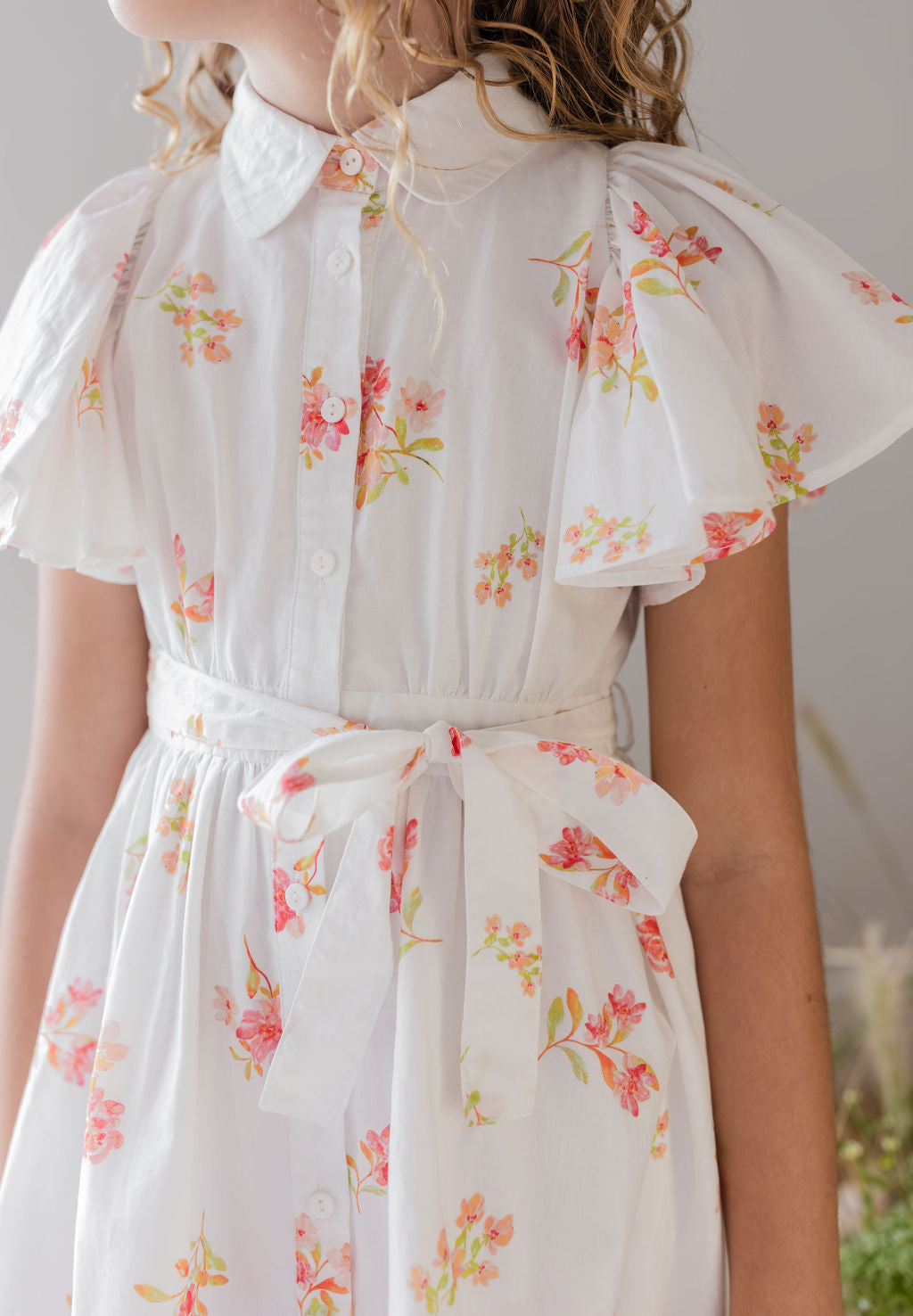Flutter Sleeve Voile Dress