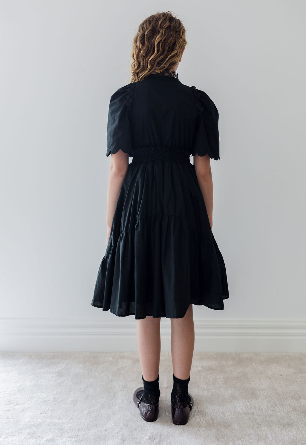 Shirred Waist Voile Dress