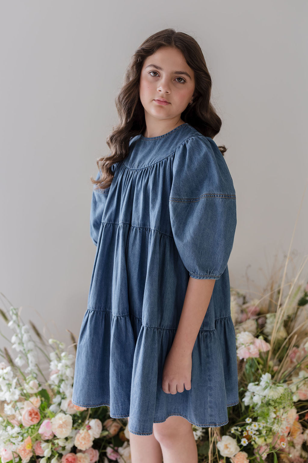 Full Sleeve Chambray Smock Dress