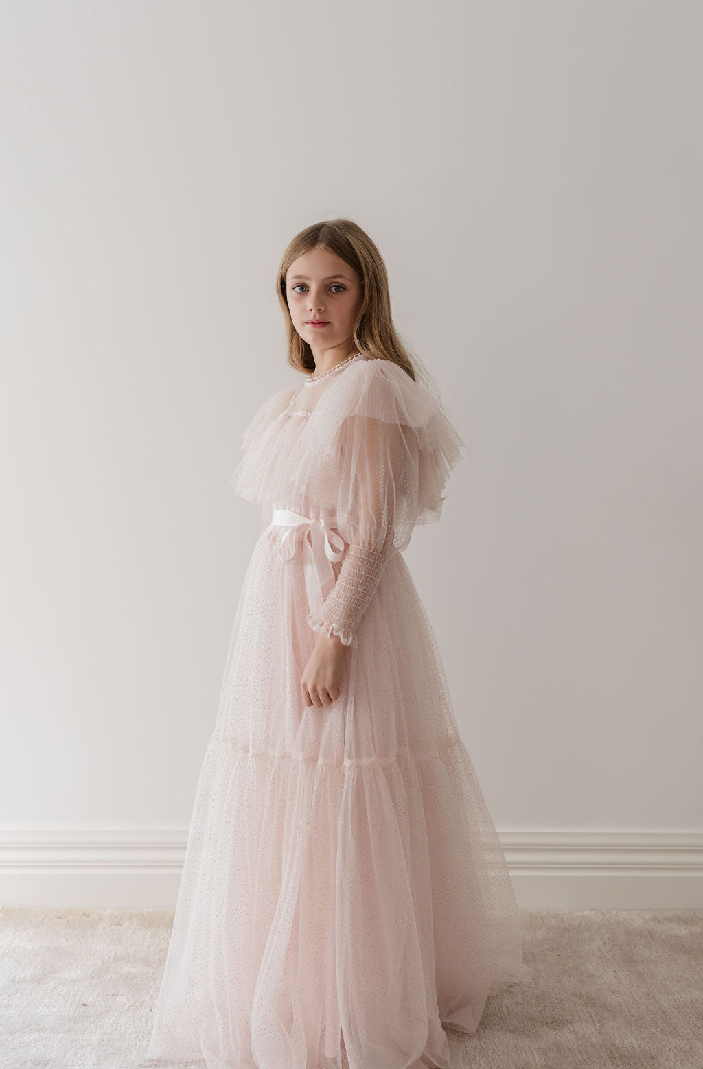 Pink Tulle Gown with Glitter Pink Tulle Gown with Glitter