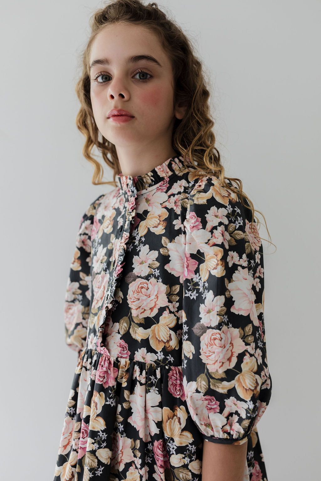 Romantic Floral Cord Dress