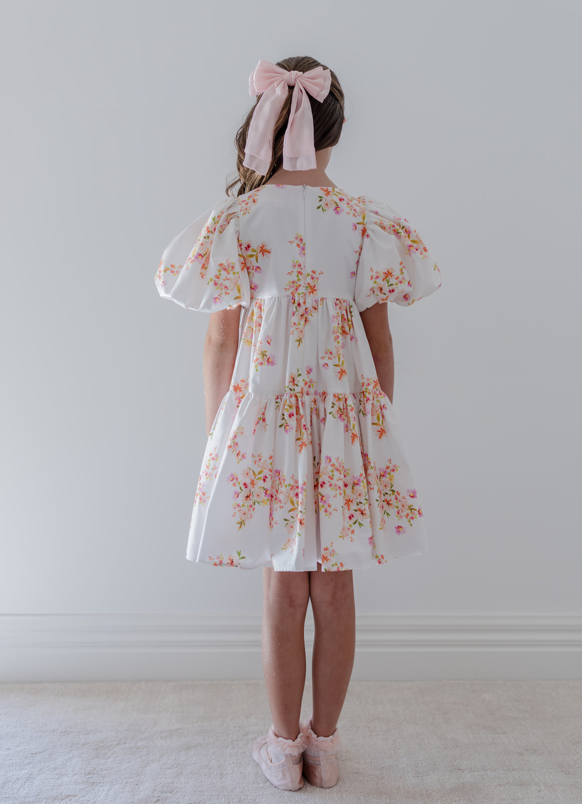 Short Sleeve Ditsy Print Poplin Dress