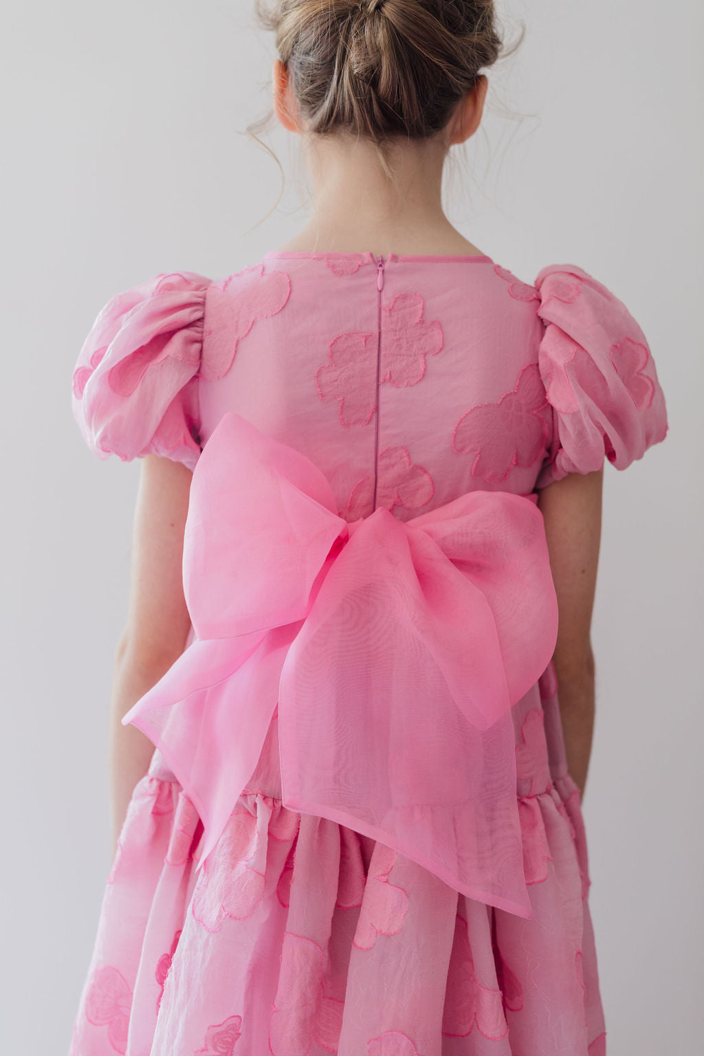 Burnout Dress with Organza Bow
