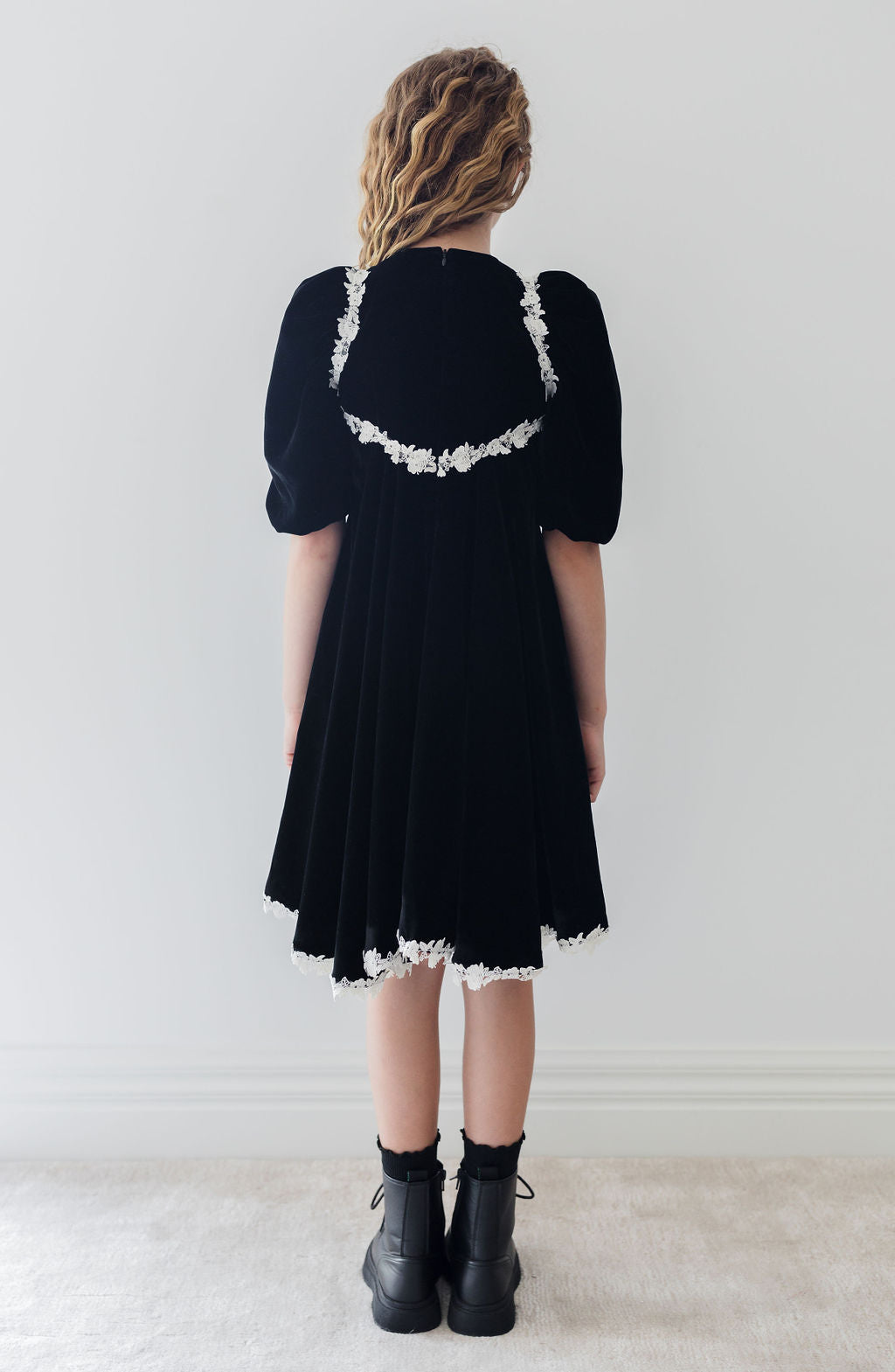 Rose Lace Velvet Dress