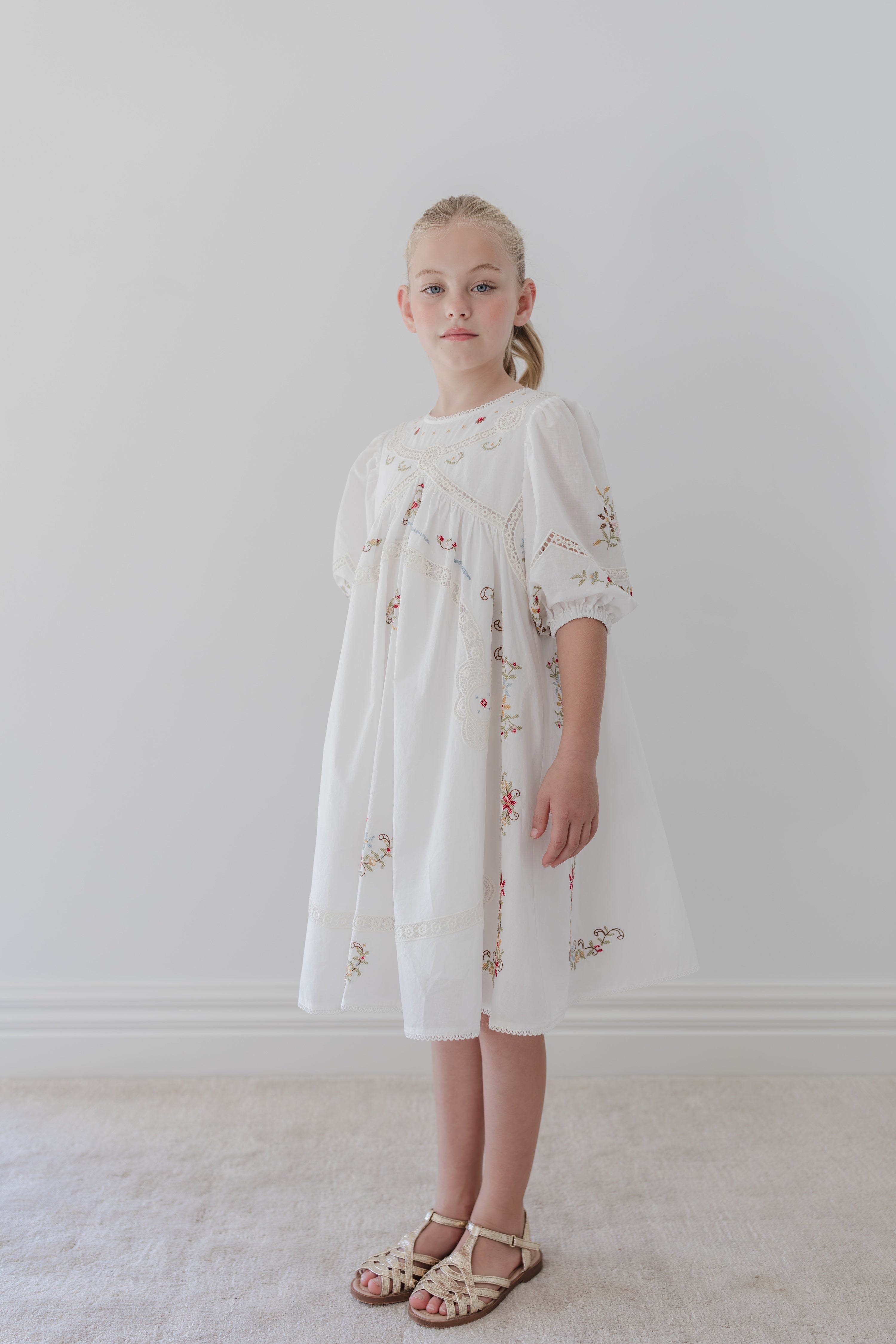 Cross Stitch Elbow Sleeve Dress
