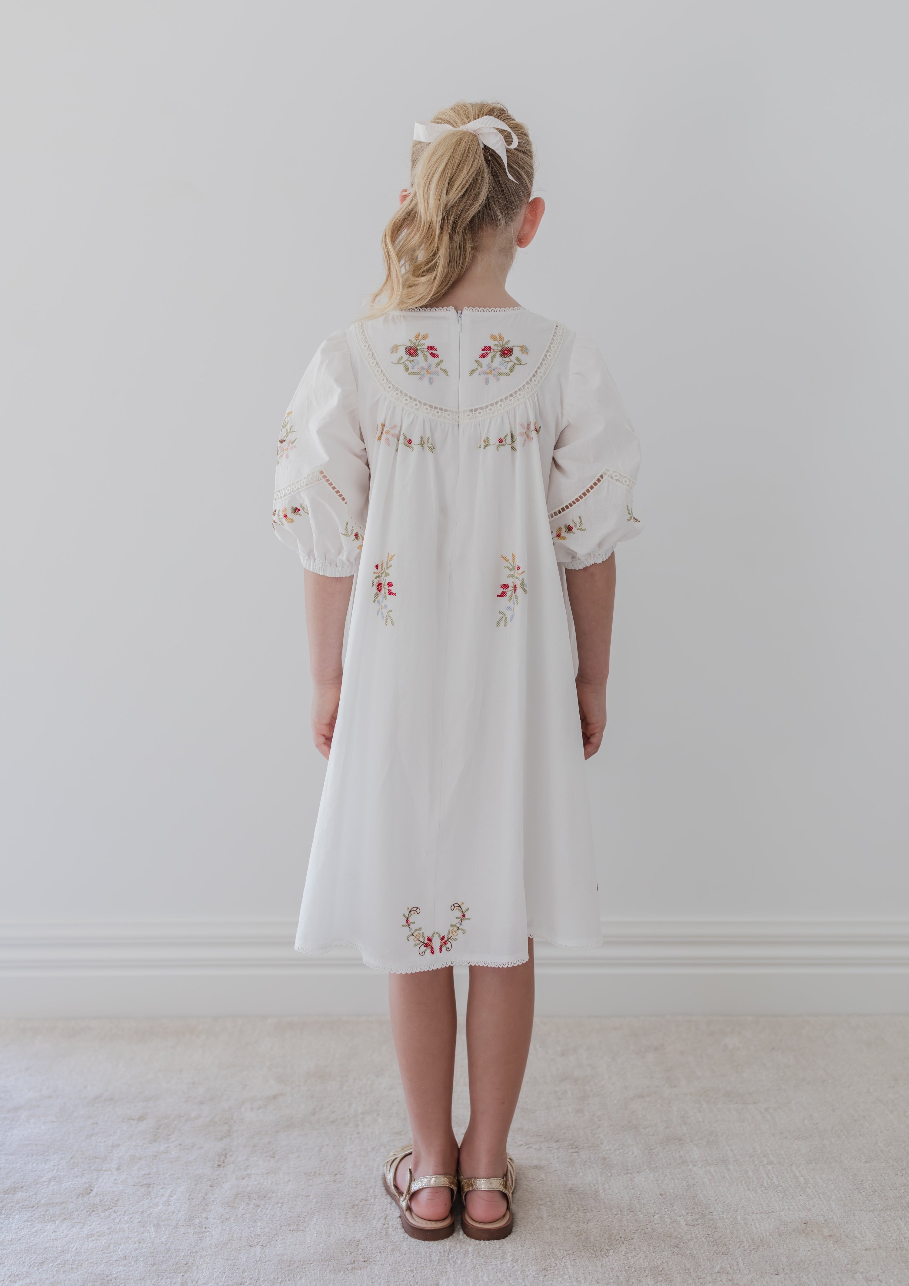 Cross Stitch Elbow Sleeve Dress
