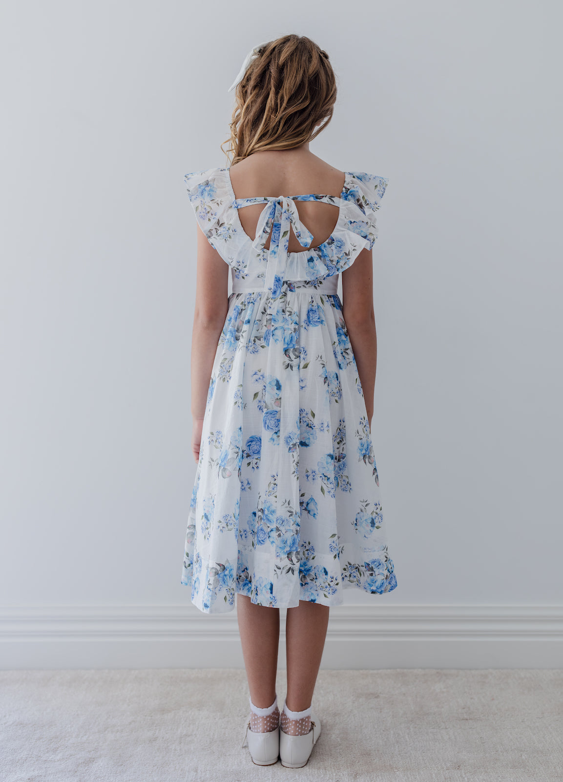 Blue Rose Tie-Back Dress