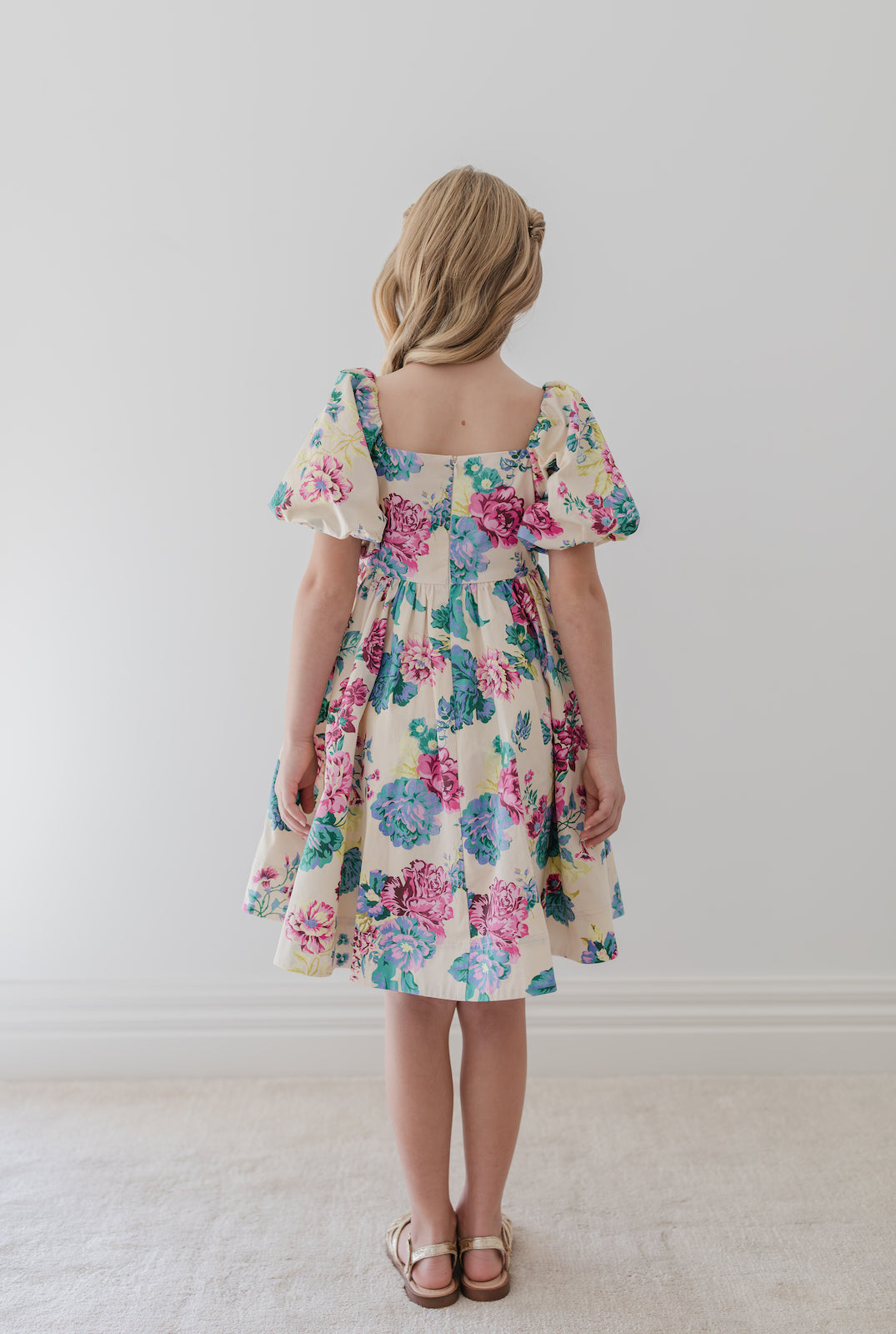 Jewel Print Square Neck Poplin Dress