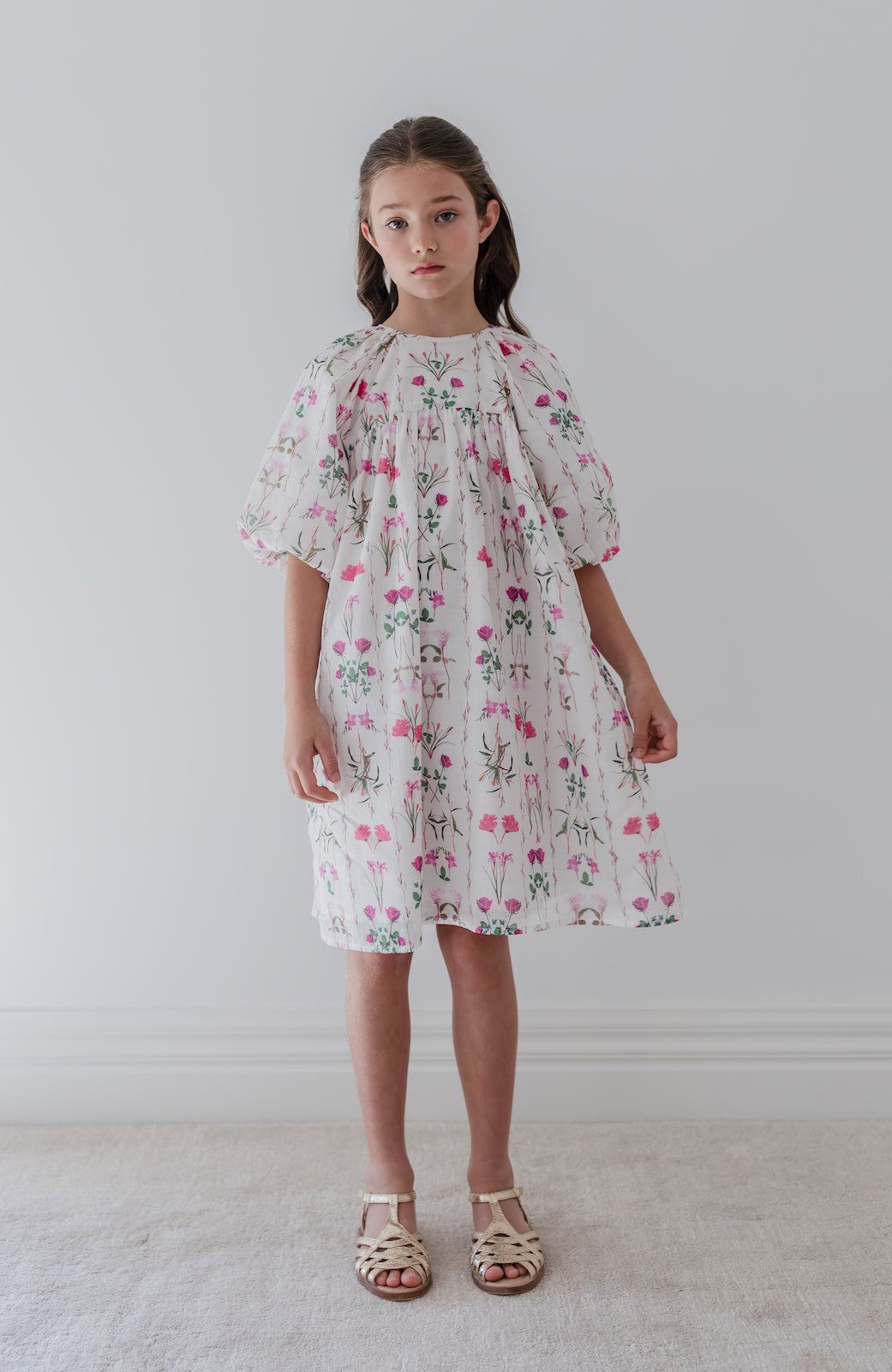 Magenta Flower Smock Dress