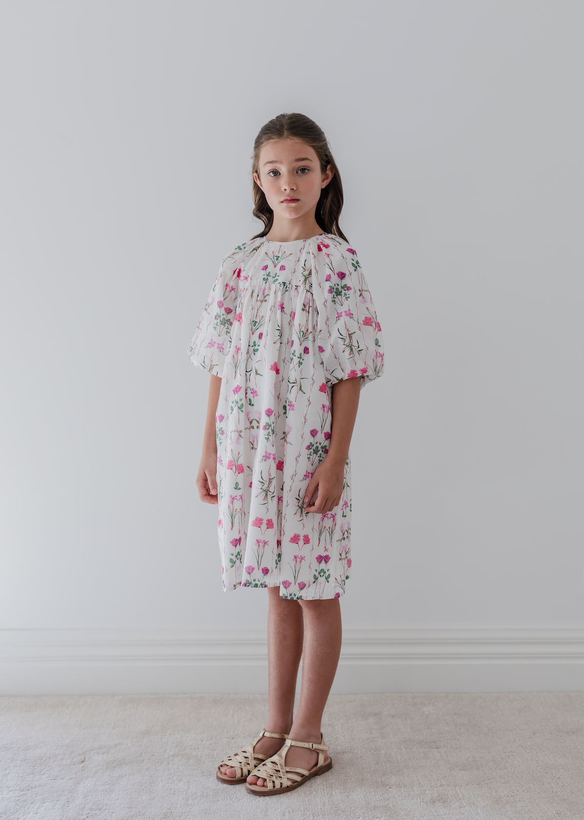 Magenta Flower Smock Dress