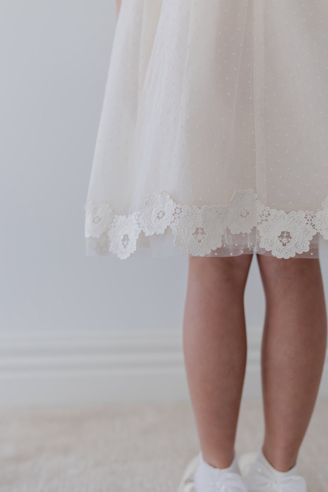 Vintage Applique Bodice Tulle Dress