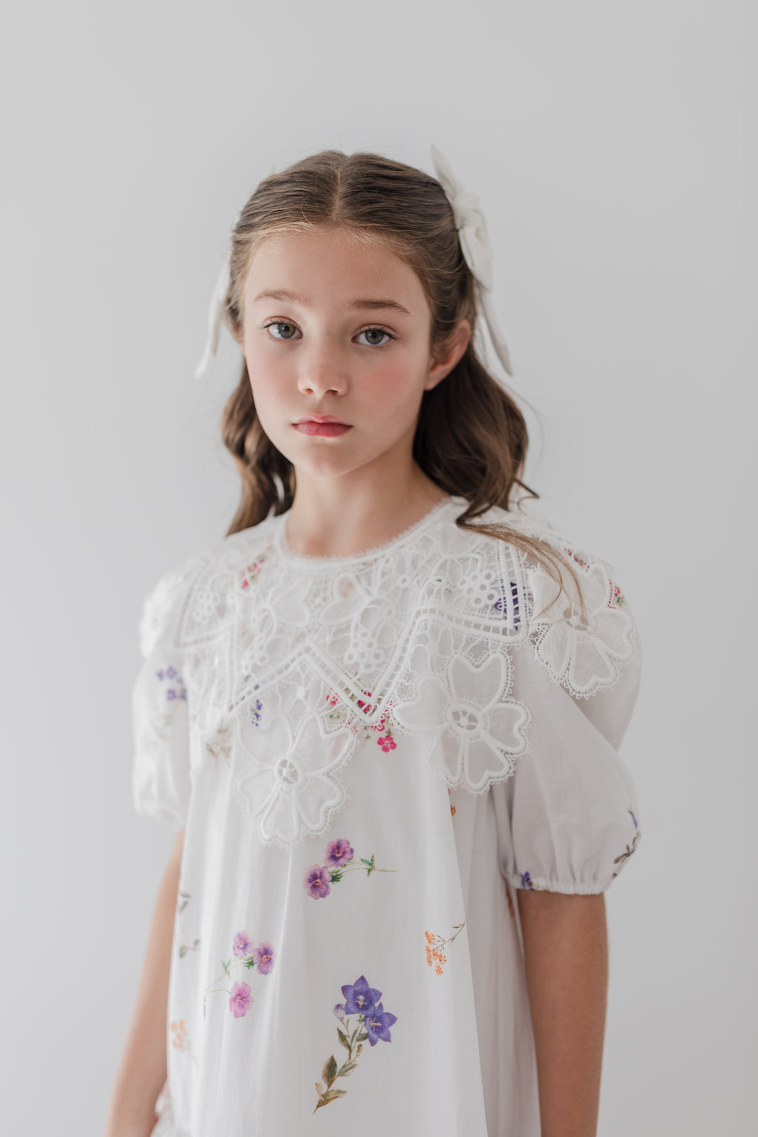 Floral Sketch Collar Dress