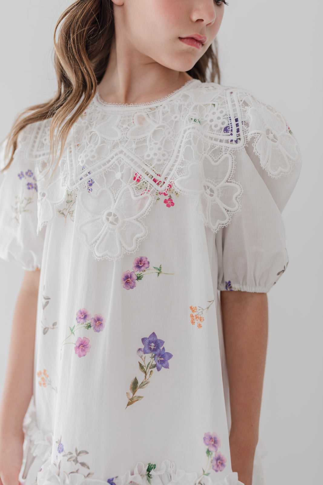 Floral Sketch Collar Dress
