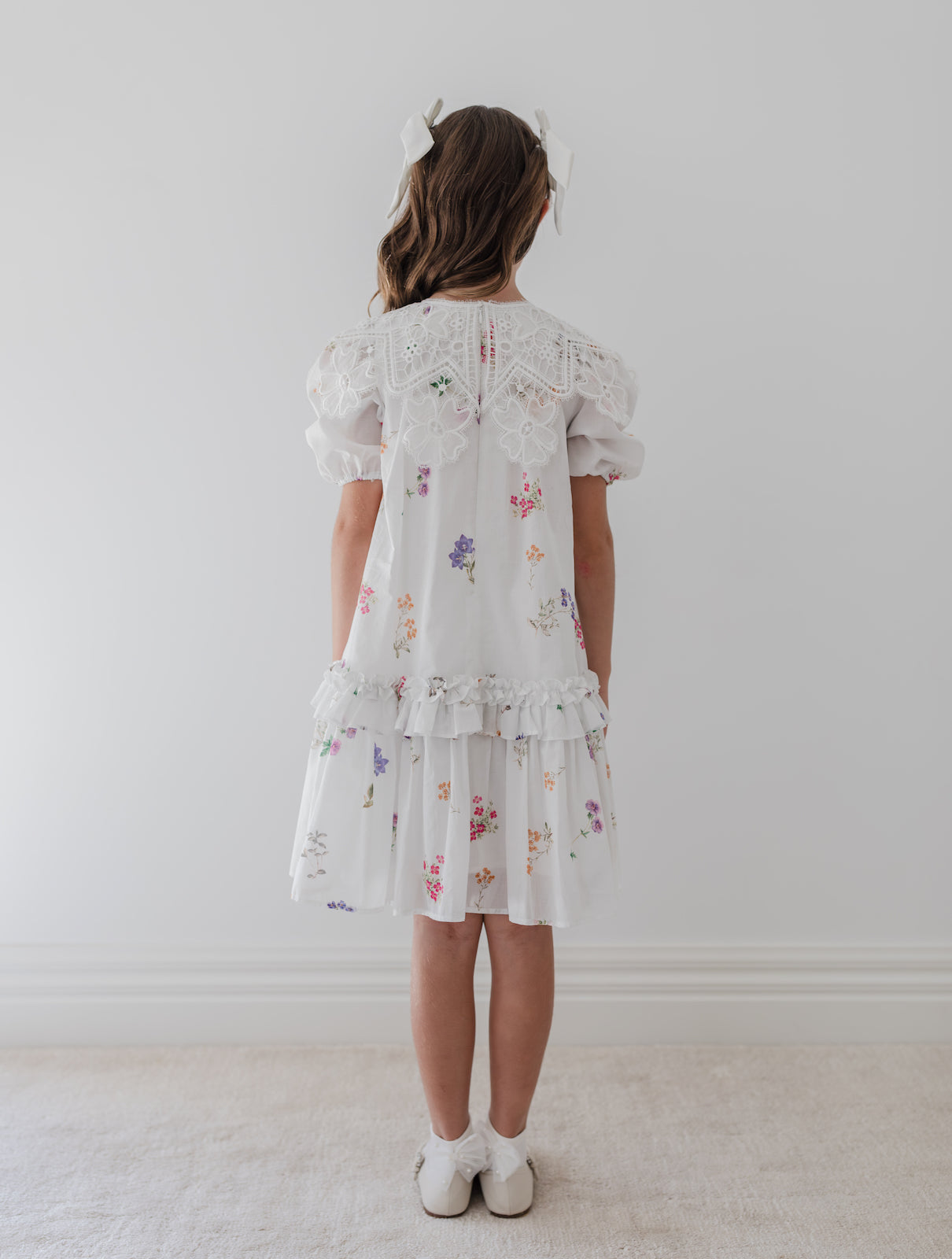 Floral Sketch Collar Dress