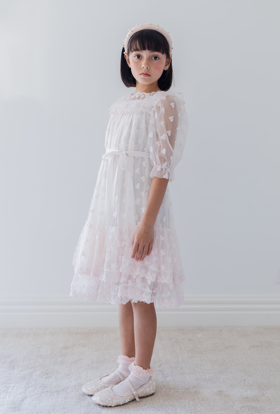 Embroidered Bud Tulle Dress