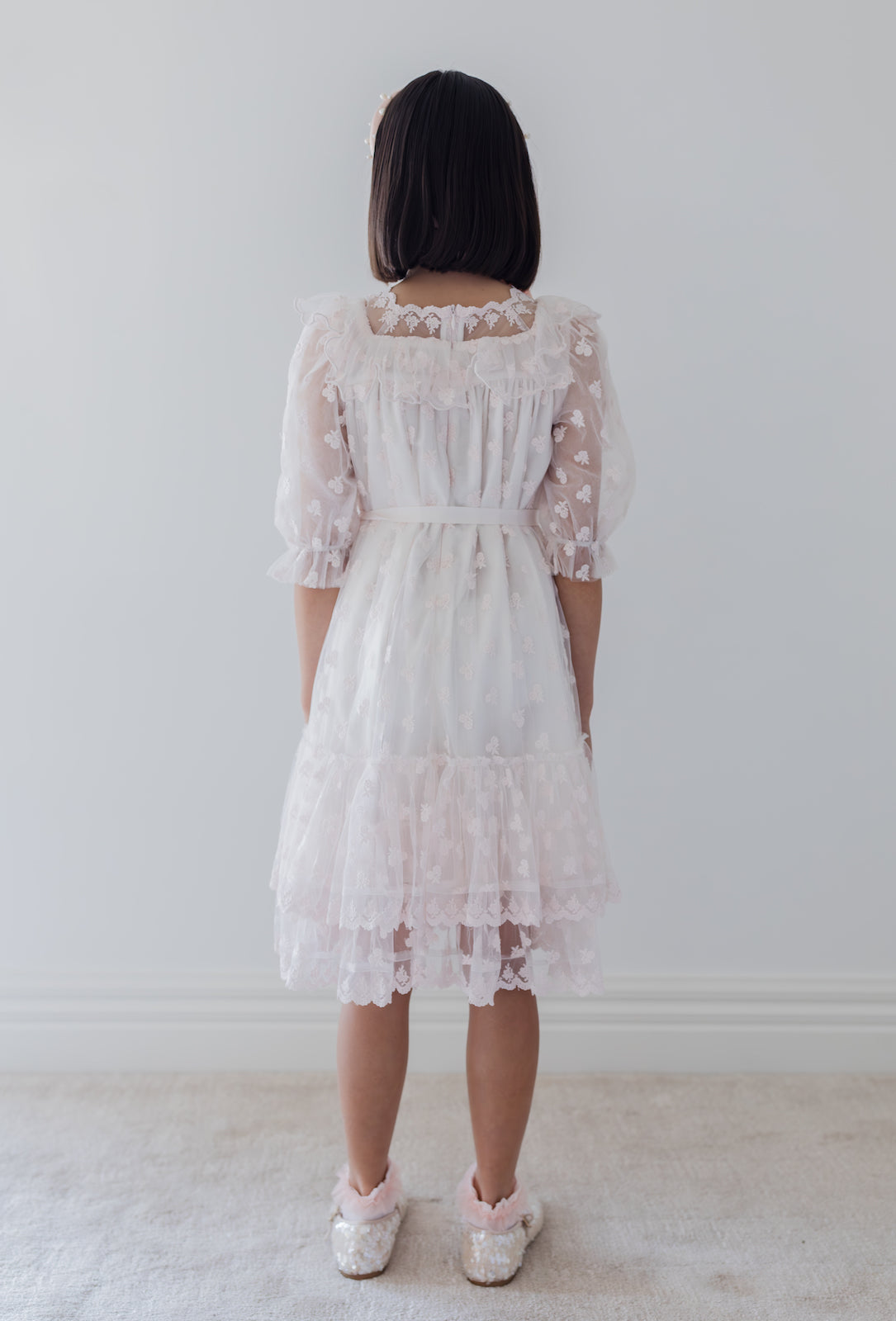 Embroidered Bud Tulle Dress