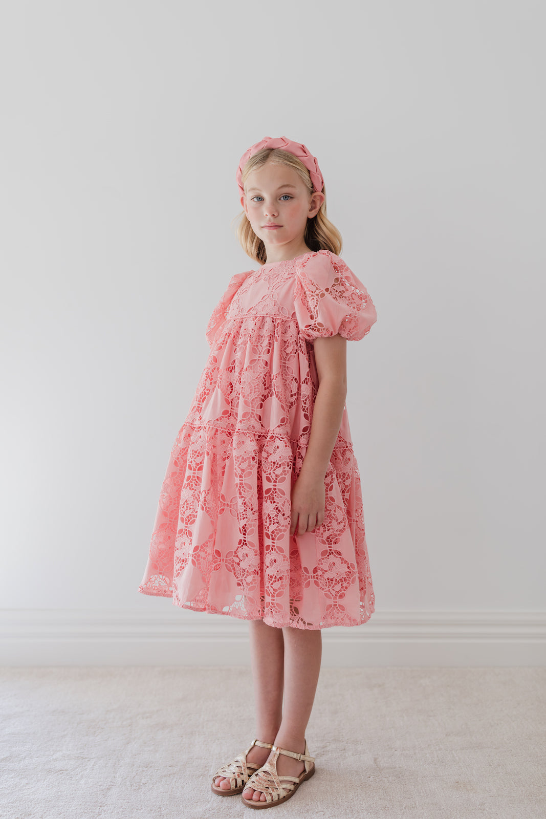 Short Sleeve Blossom Cut Out Dress