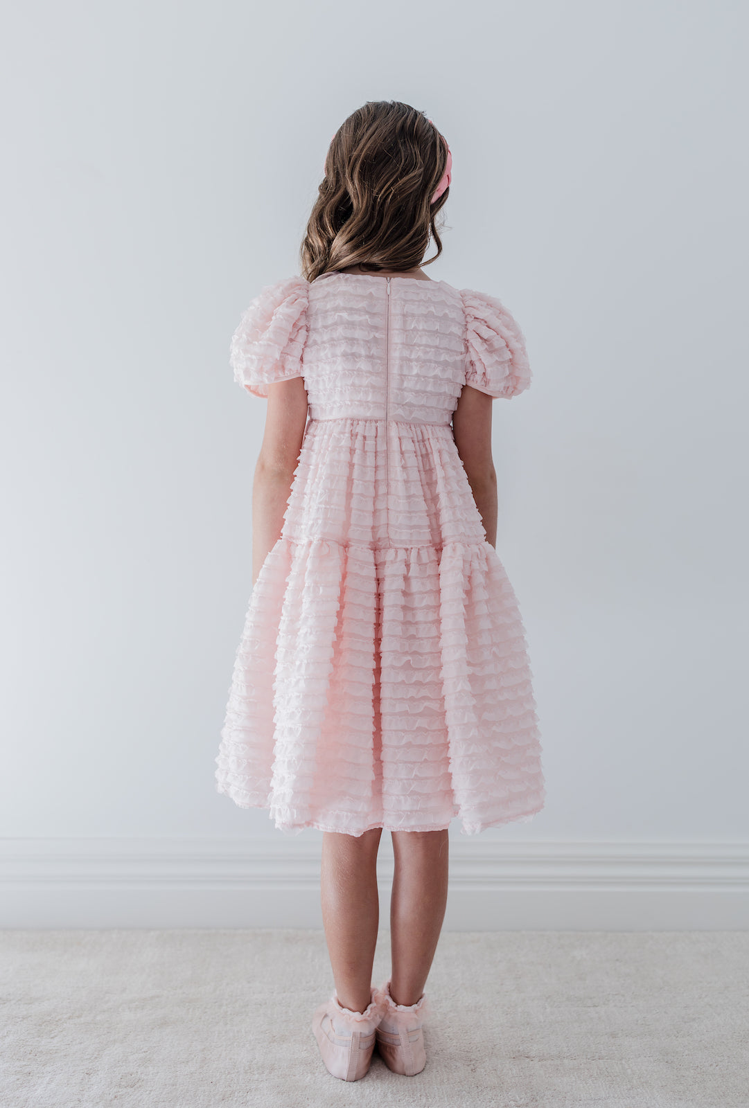 Short Sleeve Frilly Ribbon Dress
