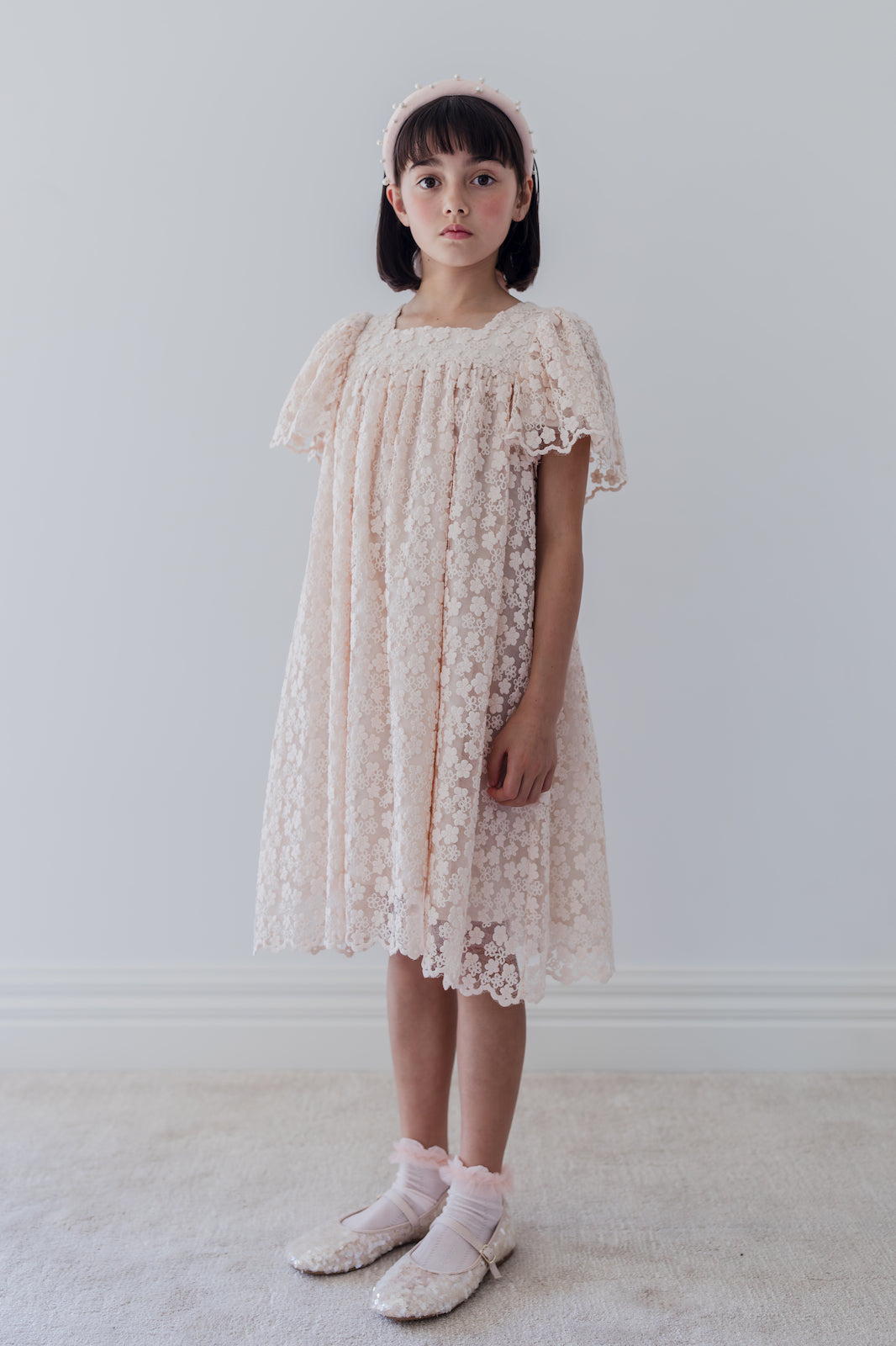Embroidered Organza Babydoll Dress