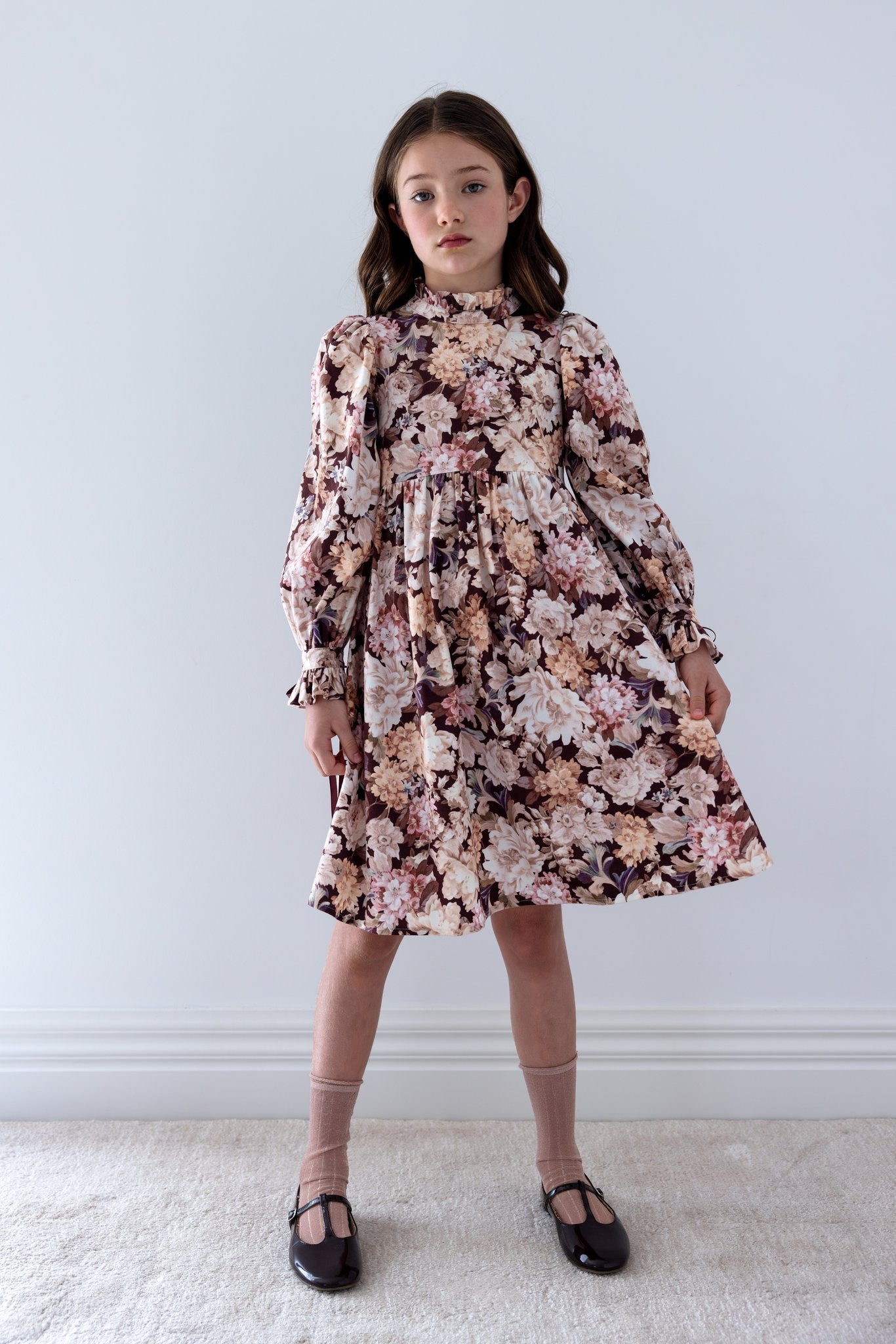 Winter Bloom Cord Dress