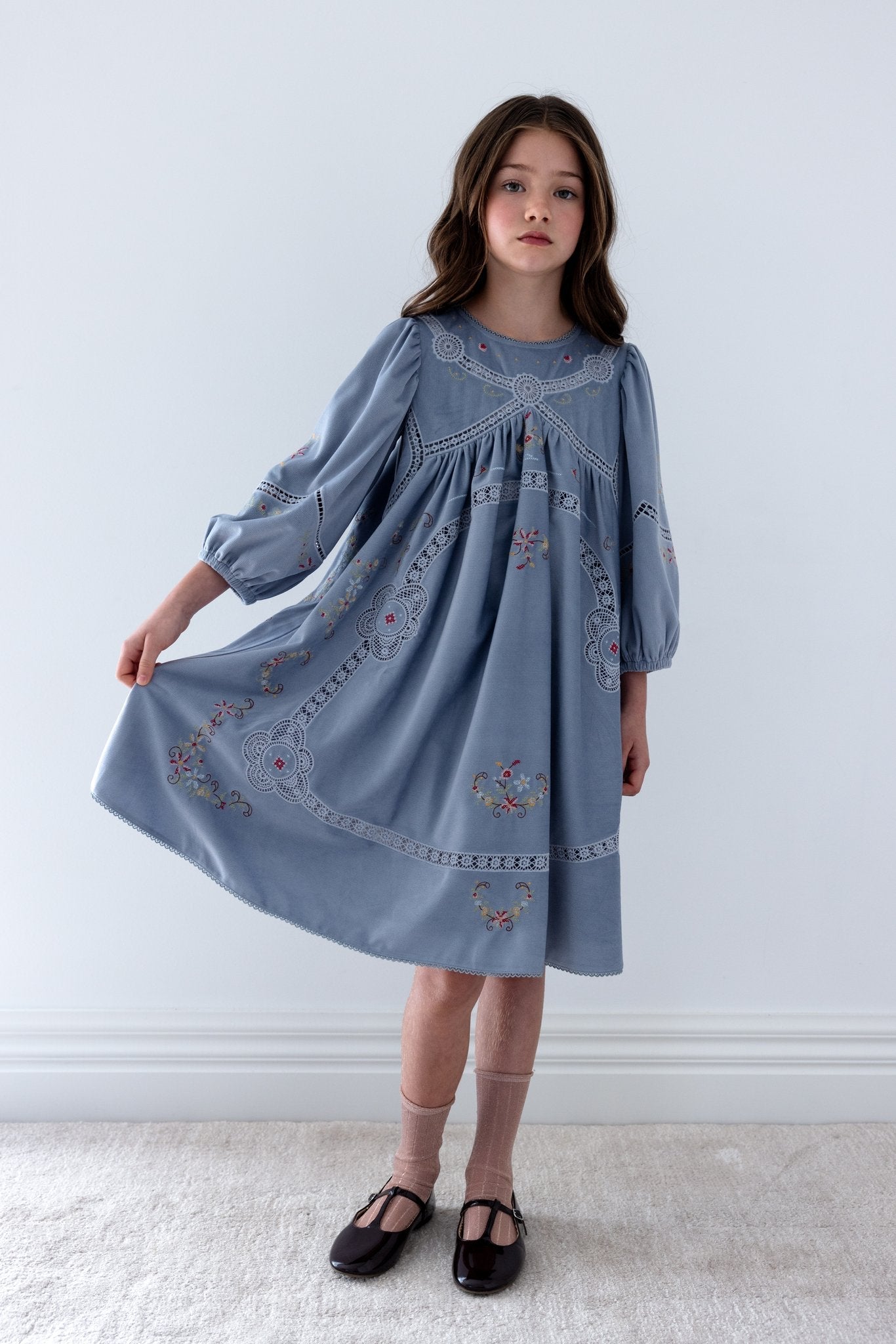 Cross Stitch Embroidered Cord Dress