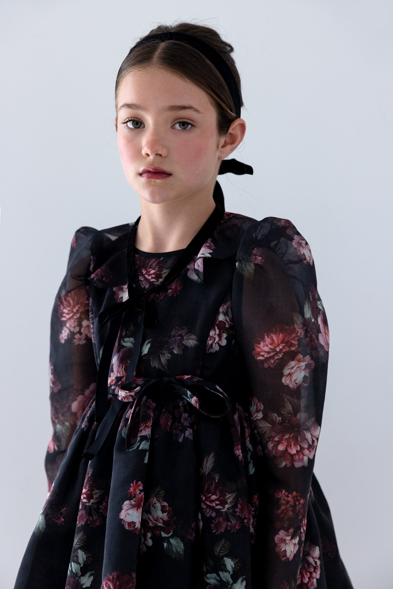 Black Floral Organza Dress