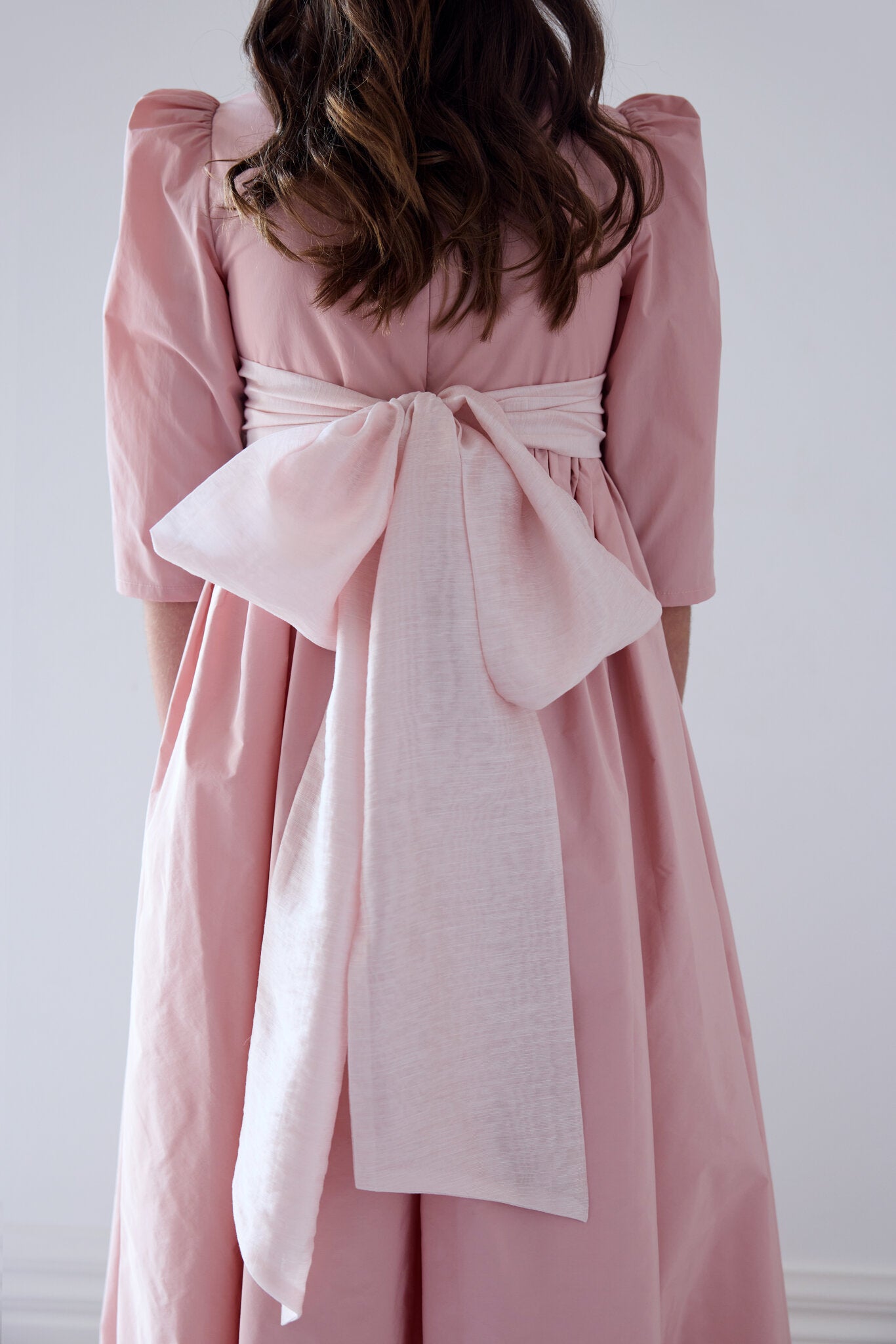 Taffeta Gown With Sash