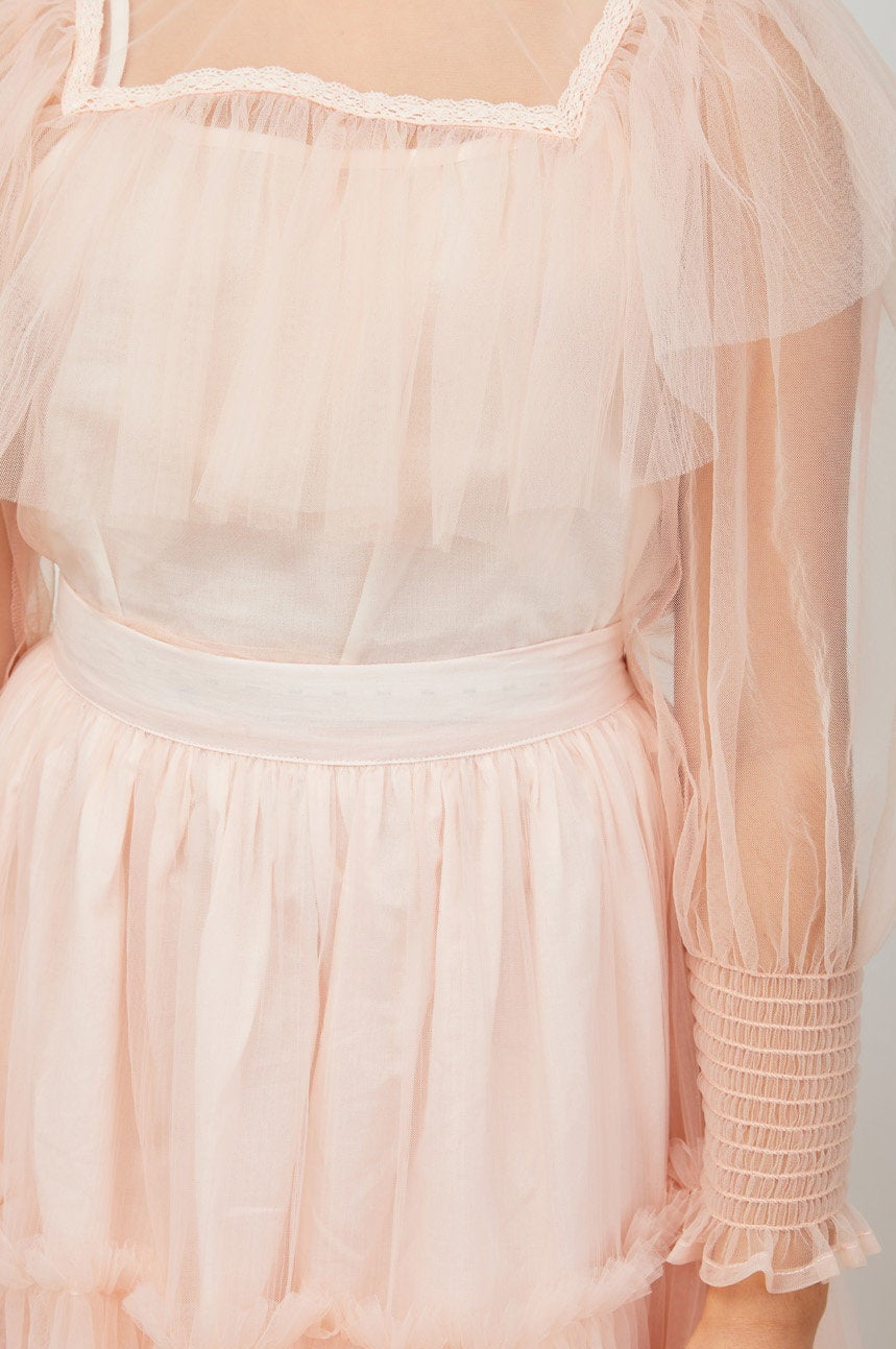 Pleated Tulle Blouse