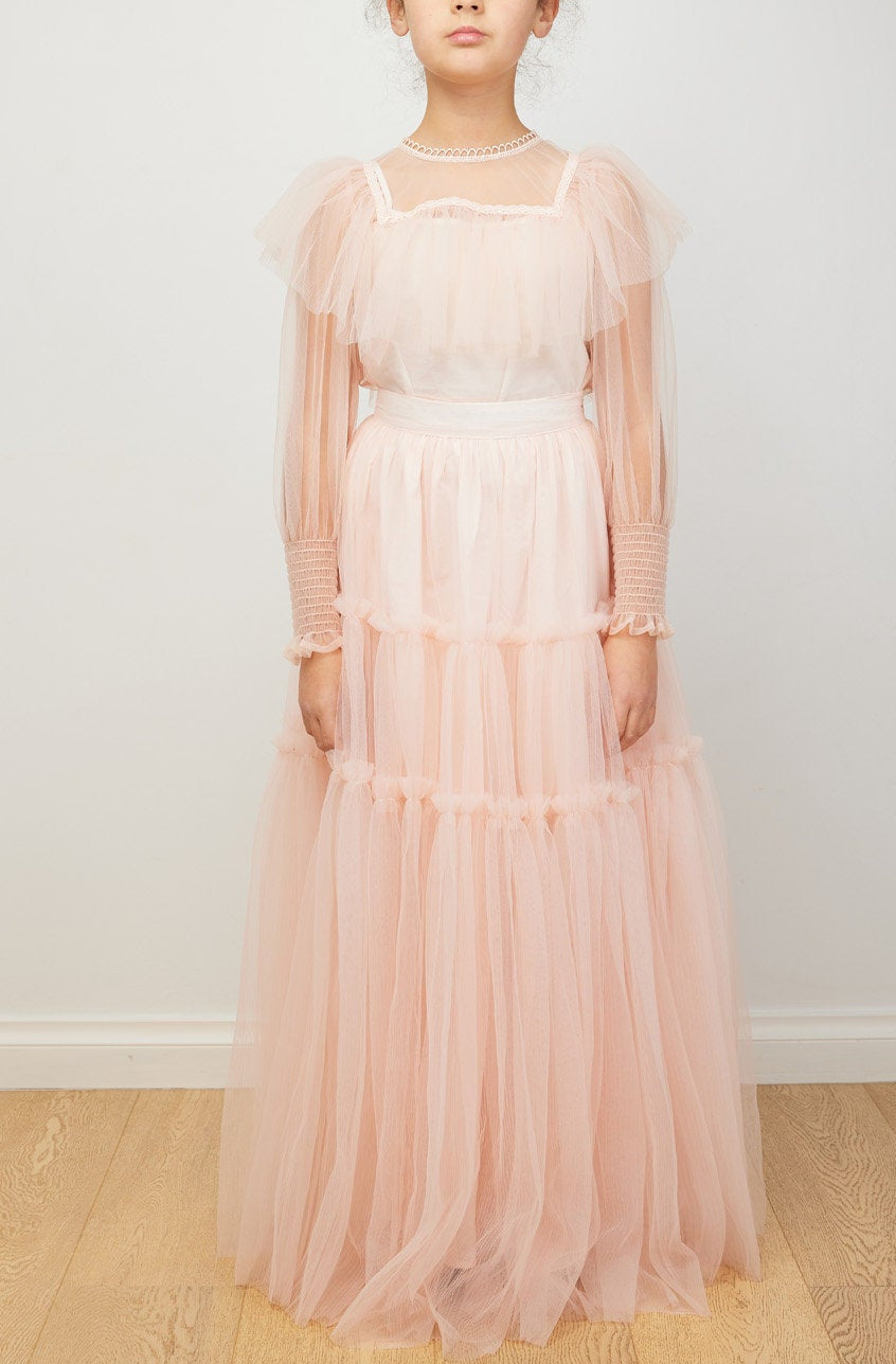 Pleated Tulle Blouse