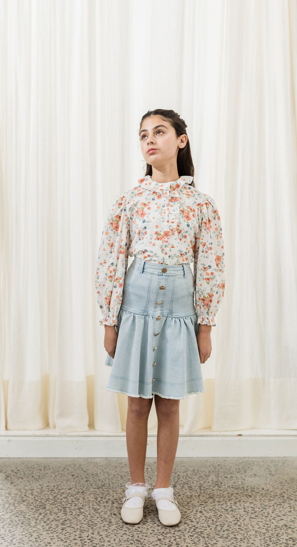 Coral Floral Voile Shirt
