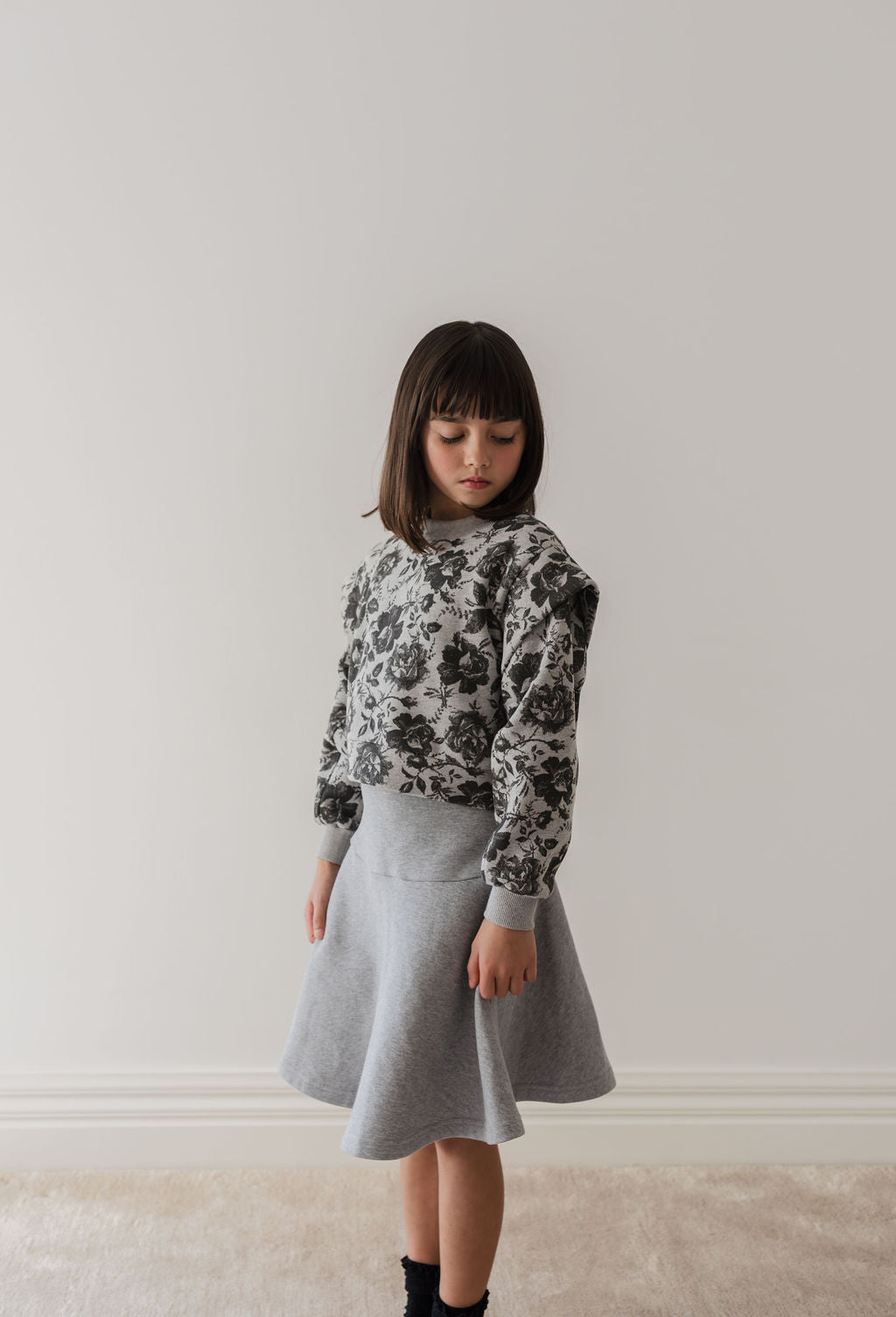Black Rose Printed Sweat Top